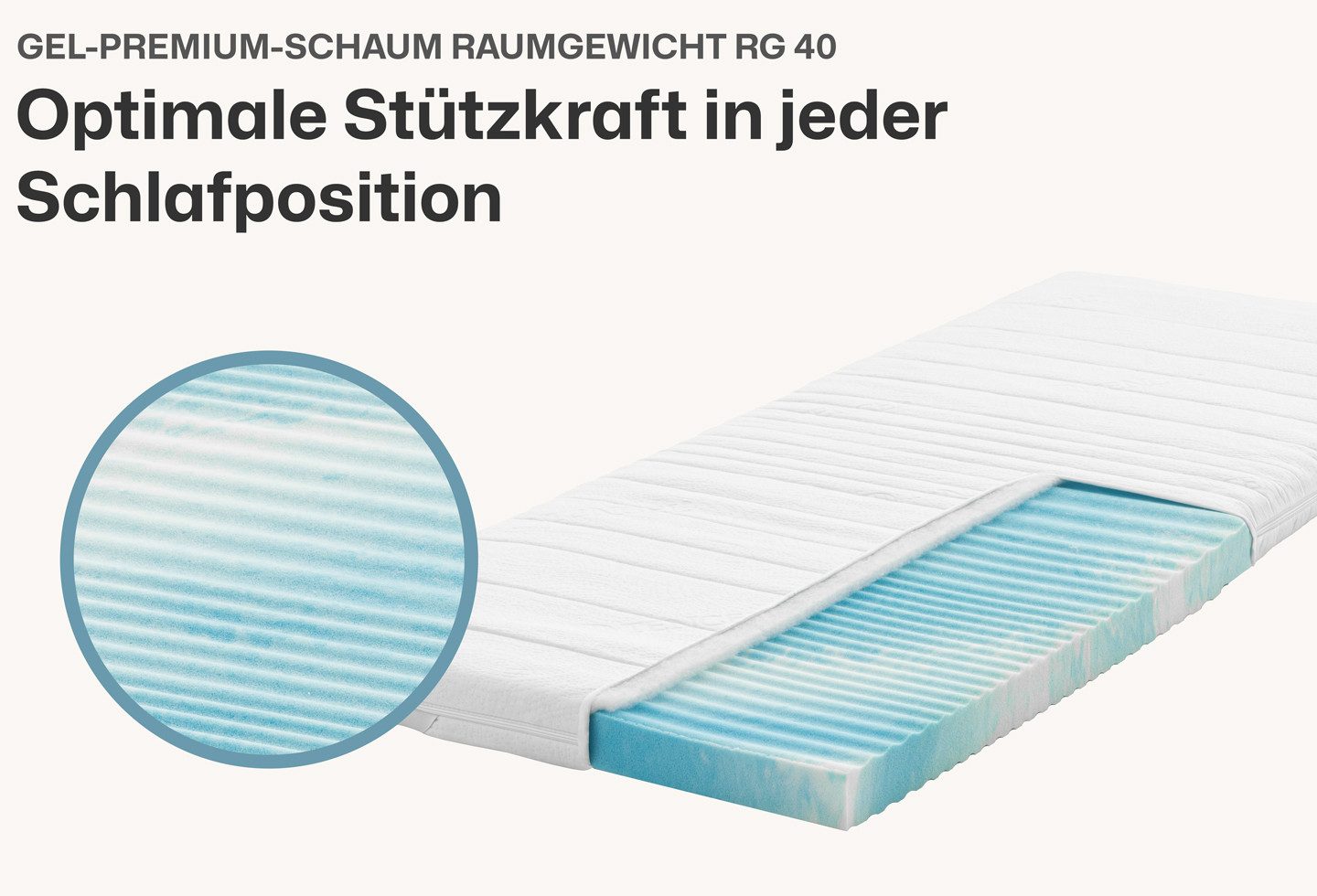 RAVENSBERGER Matratzen, Topper Geltopper Gel-LUX, 9 cm hoch, Gelschaum, mit Baumwoll-Doppeltuch-Bezug