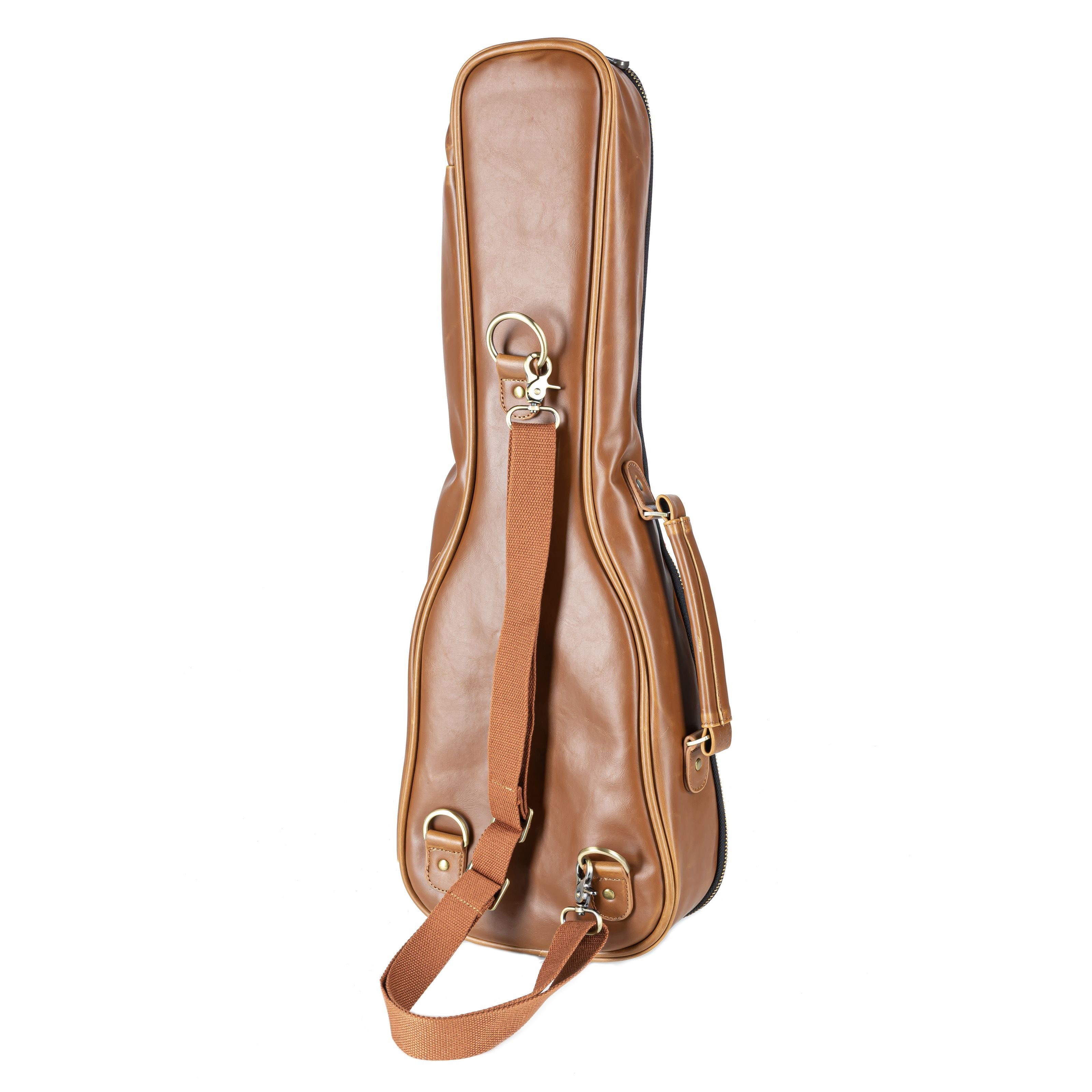 FAME Ukulelen-Koffer, Gigbag Antique Concert Deluxe, Wetterfestes Vintage Brown