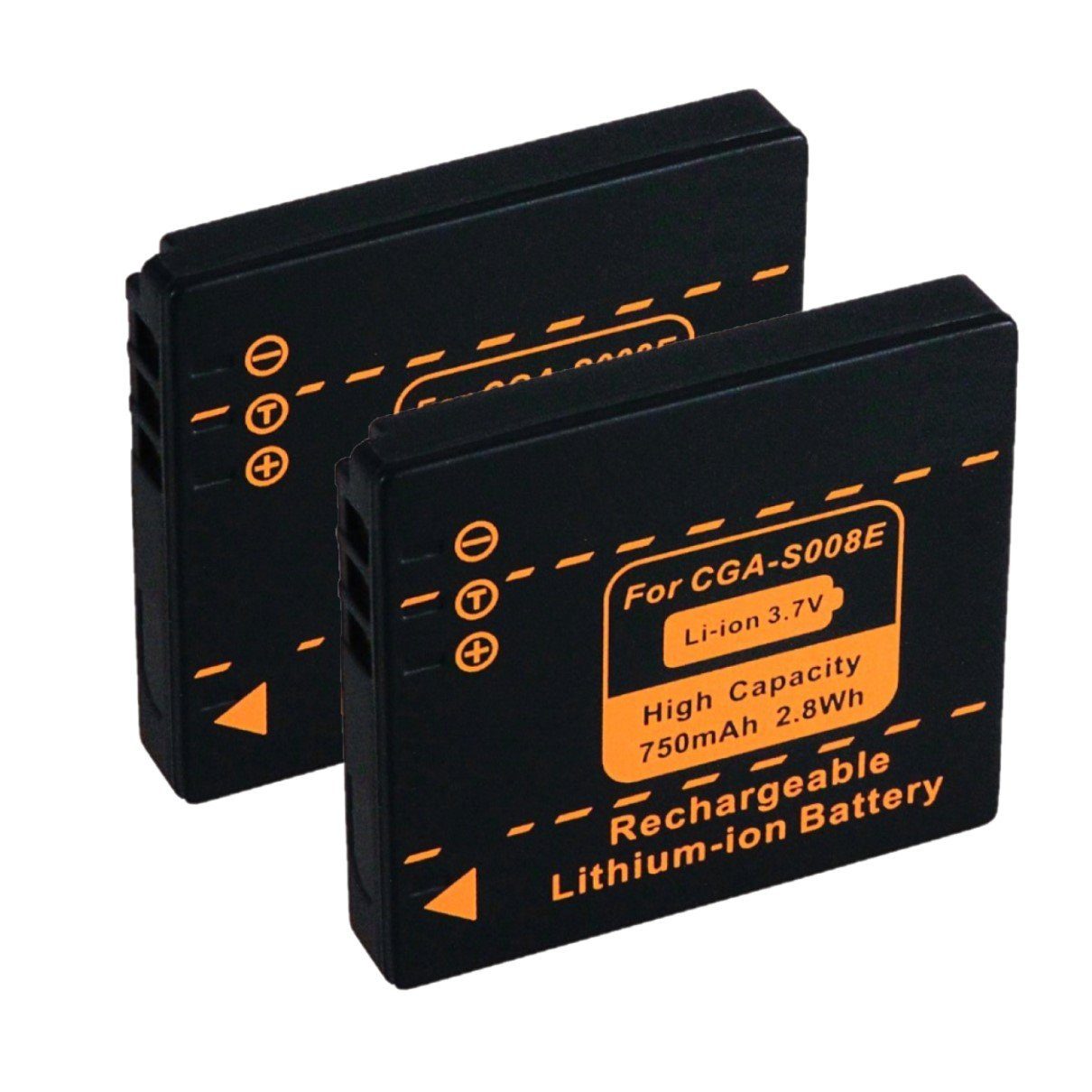 GOLDBATT 2x Akku für Panasonic DMC-FX30 FX-30 CGA-S008E DMW-BCE10E DMC-FS20 Kamera-Akku Ersatzakku 750 mAh (3,7 V, 2 St), 100% kompatibel mit den Original Akkus durch maßgefertigte Passform inklusive Überhitzungsschutz