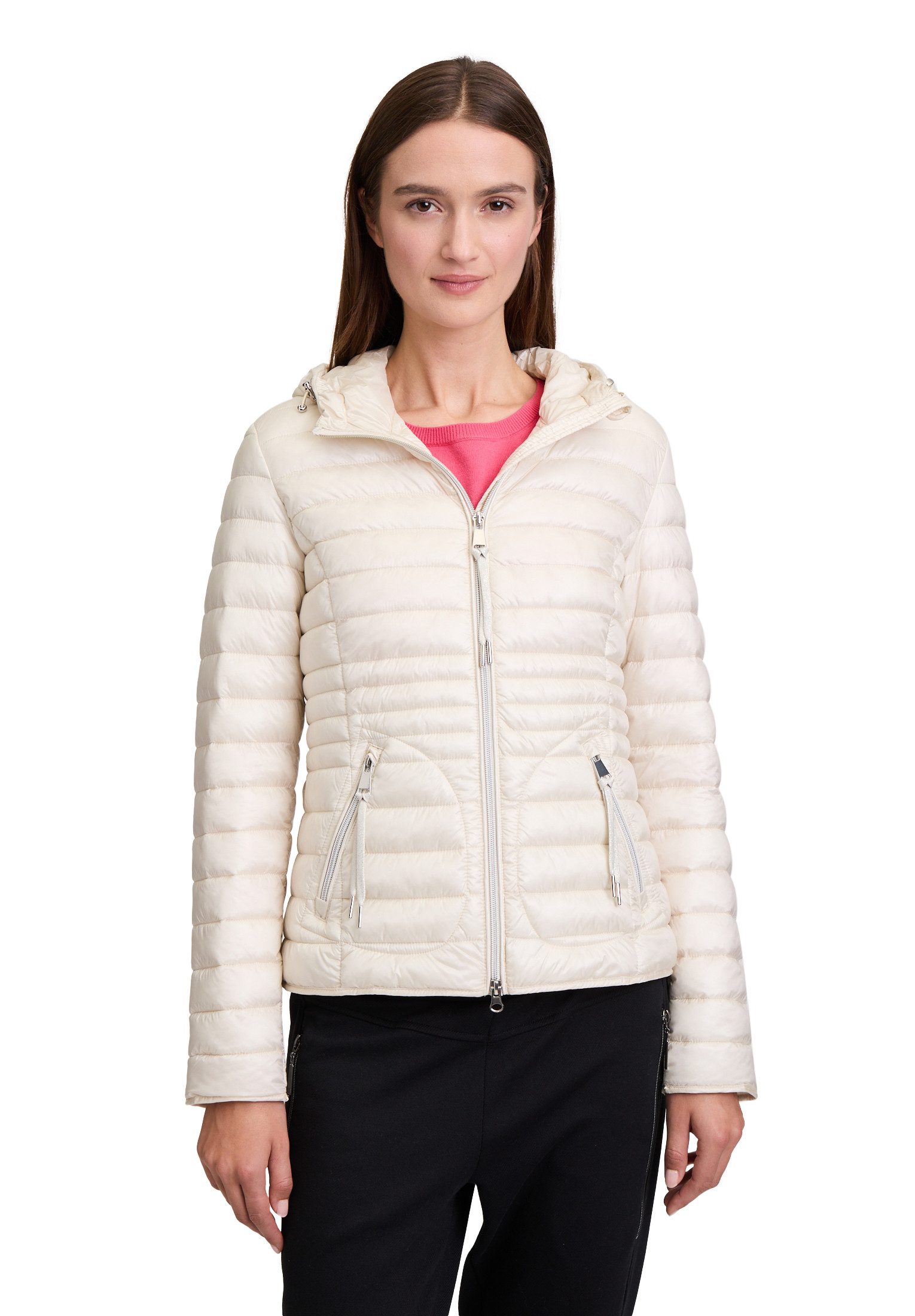Cartoon Steppjacke Damen Steppjacke mit Reißverschlusstaschen günstig online kaufen