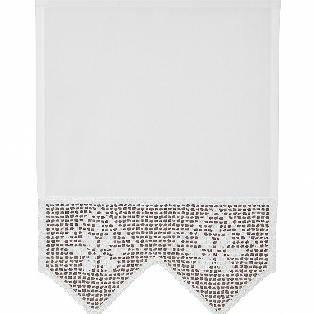 HOSSNER - ART OF HOME DECO Scheibengardine 35x45 cm (1 St), blickdicht, Baumwollmischung, Vintage, Romantische Stickerei