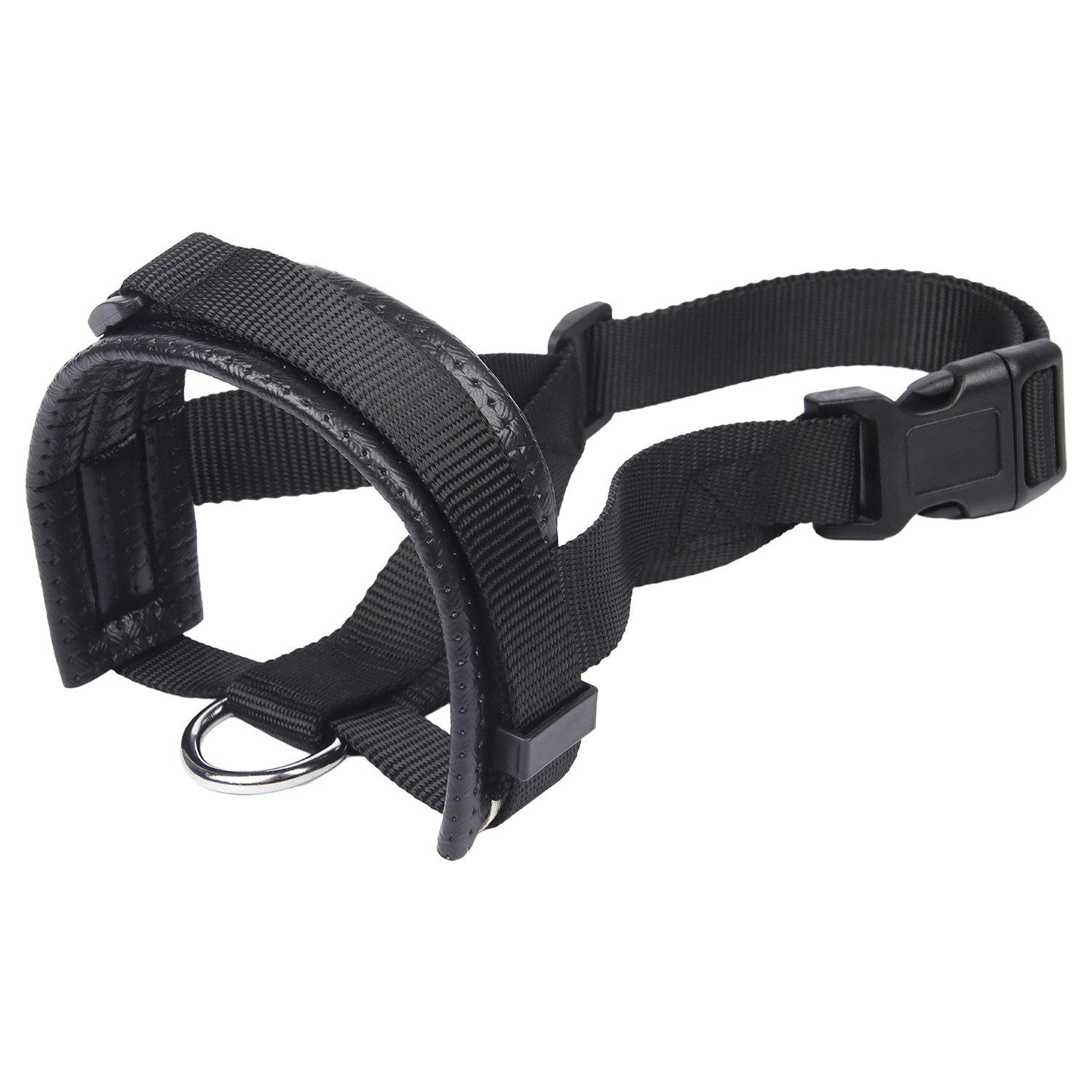 Refttenw Maulkorb Hund Maulkorb mit Kopfriemen, Verstellbare Schlaufe -Schwarz
