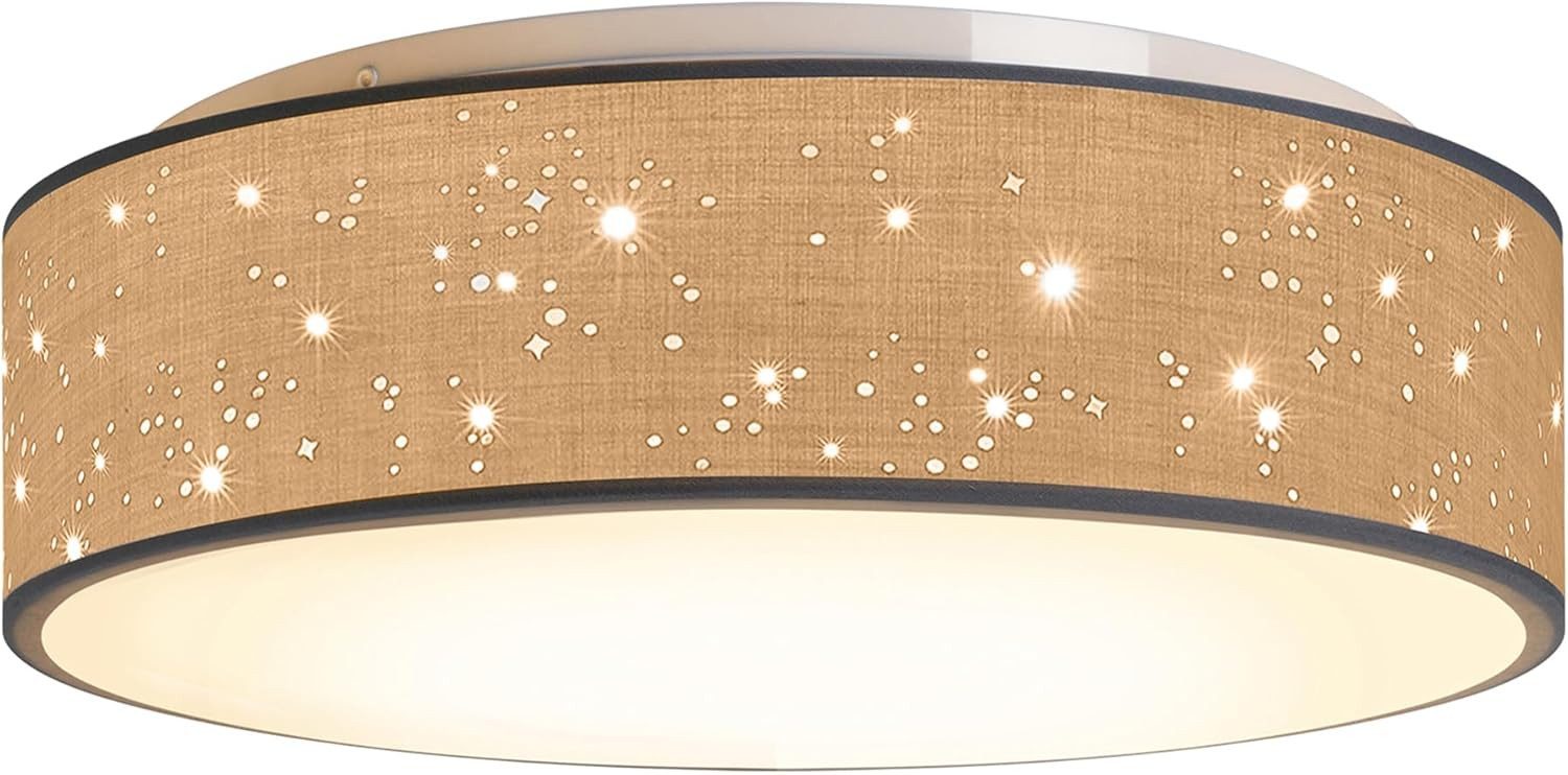 Zedelmaier Lampenschirm Deckenleuchte Deckenlampe Stoff mit Sterne Kinderzimmerlampe, ohne Leuchtmittel, für Kinderzimmer Schlafzimmer Wohnzimmer Flur
