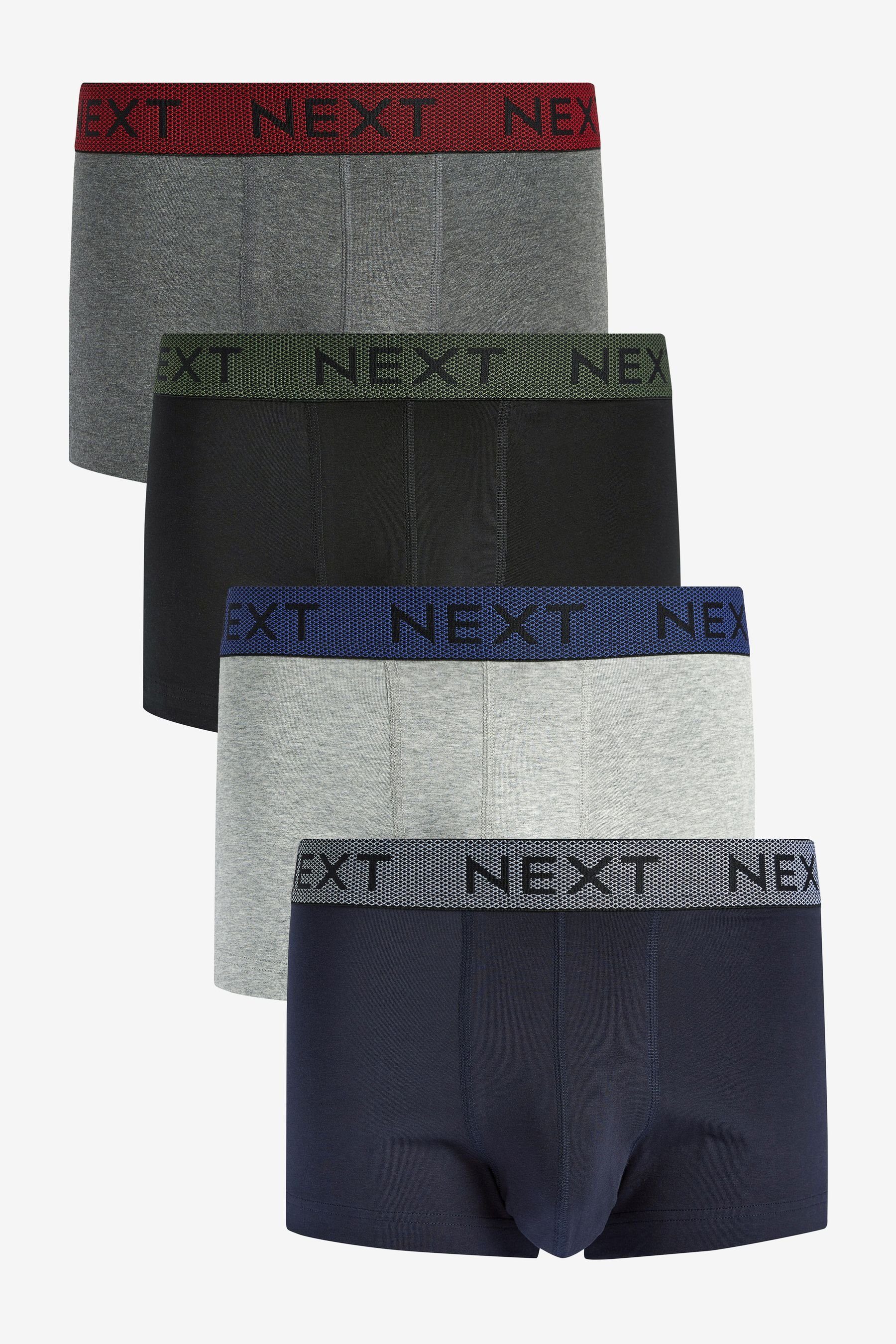 Next Hipster Boxershorts, 4er-Pack (4-St) Grey Blue Textured Waistband