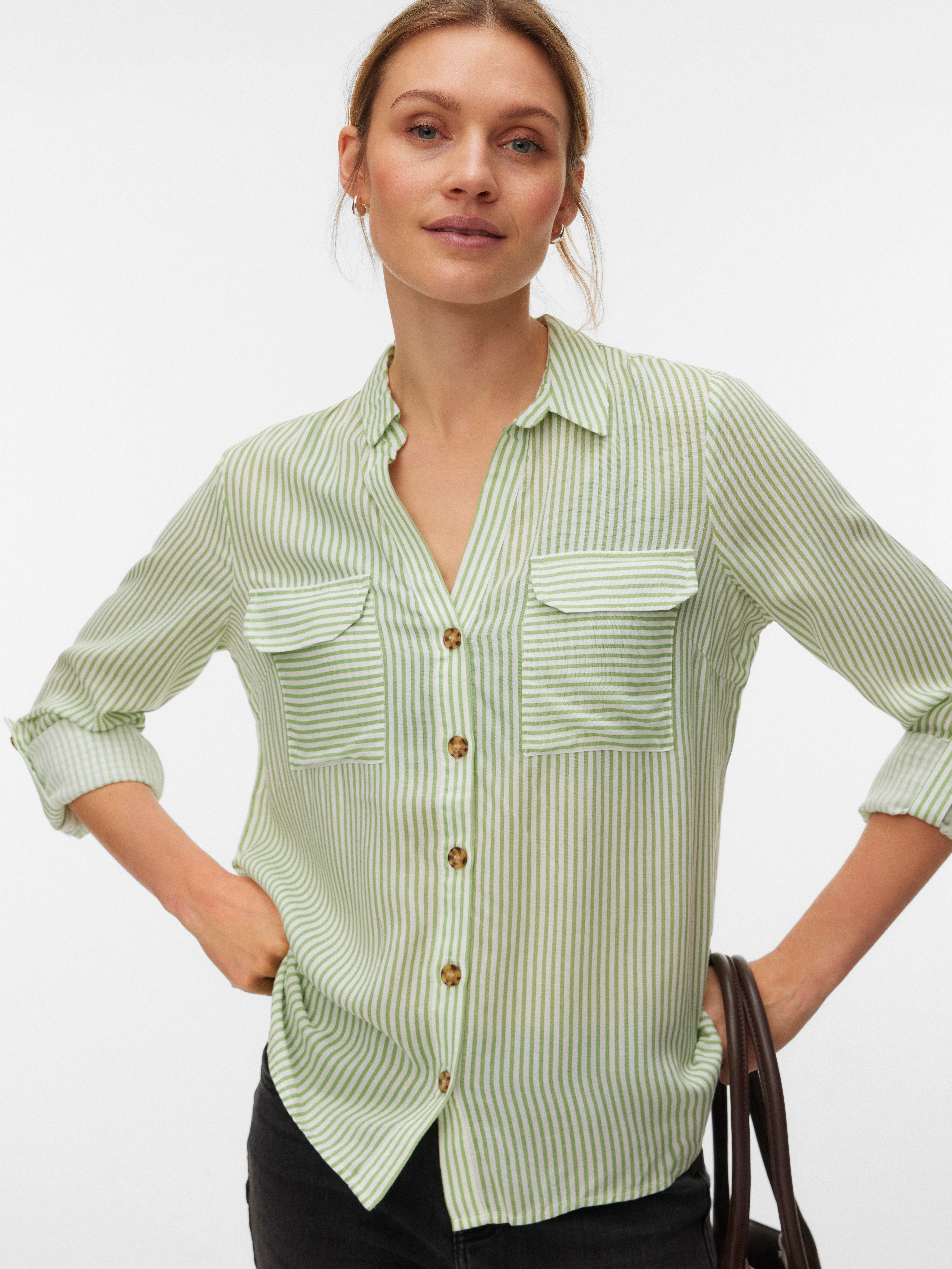 Vero Moda Hemdbluse VMBUMPY L/S SHIRT NEW WVN GA NOOS Viskose, regular fit