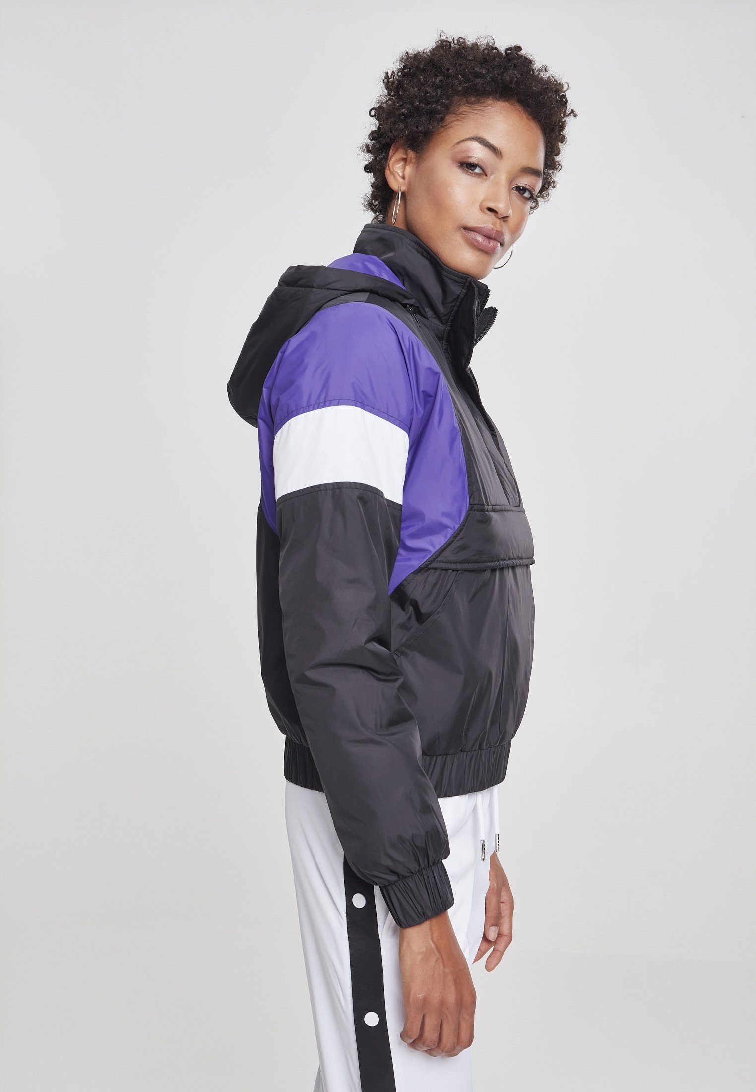 Padded Jacket Pull 3-Tone URBAN (1-St) Over CLASSICS Outdoorjacke black/ultraviolet/white Ladies Damen