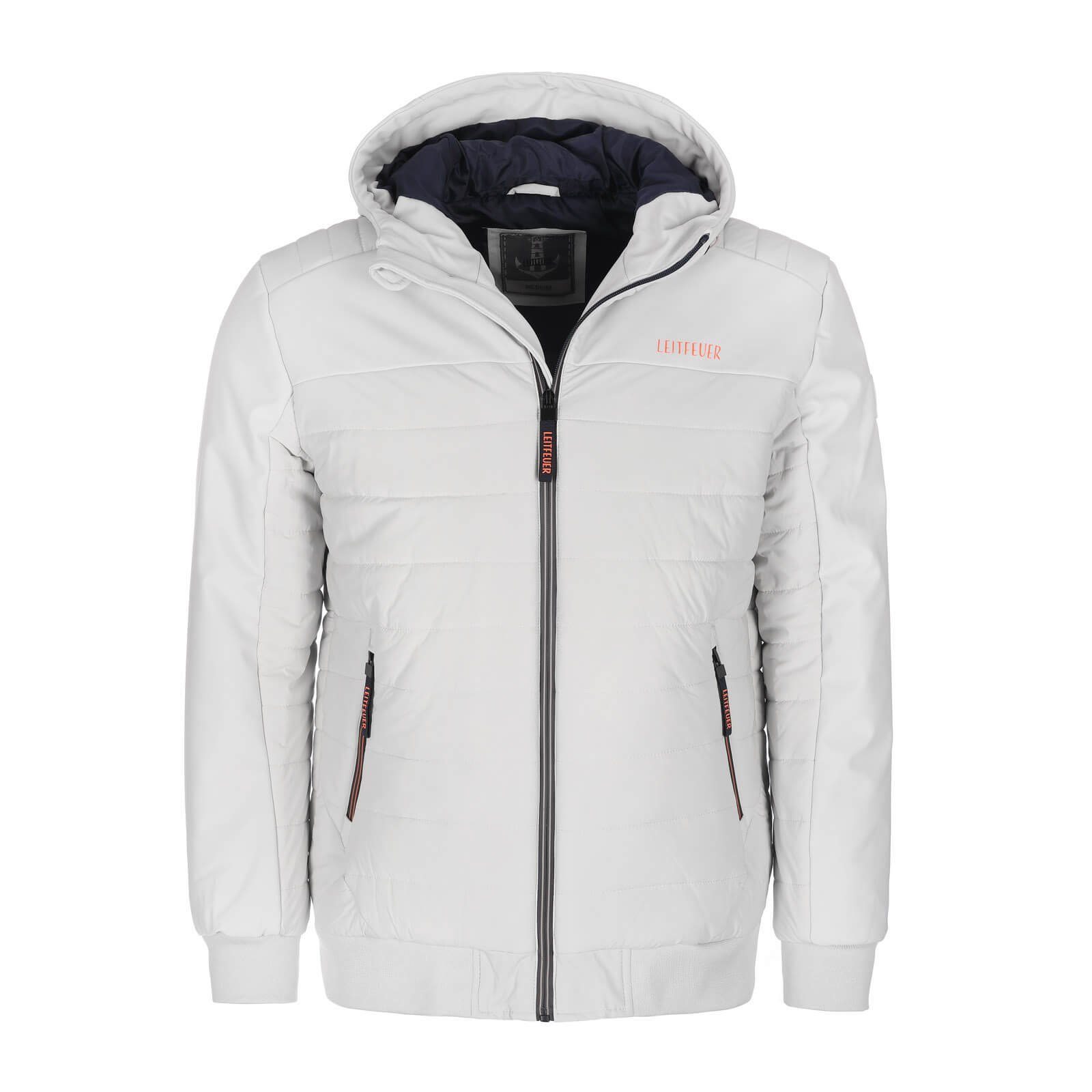 Leitfeuer Steppjacke Herren Jacke gesteppt mit angeschnittener Kapuze und Neon-Kontrasten