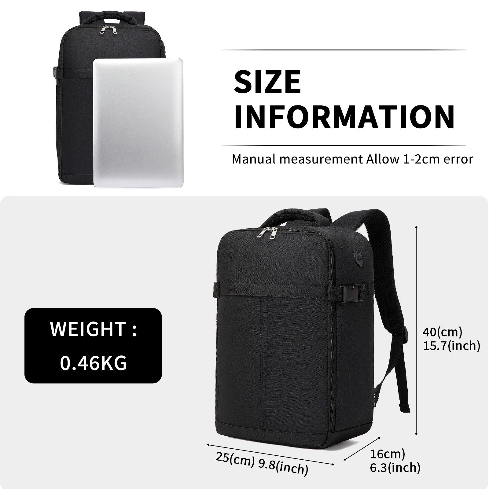 KONO Reiserucksack, Handgepäck 40x25x16 cm - Kabinenrucksack für Flugreisen günstig online kaufen