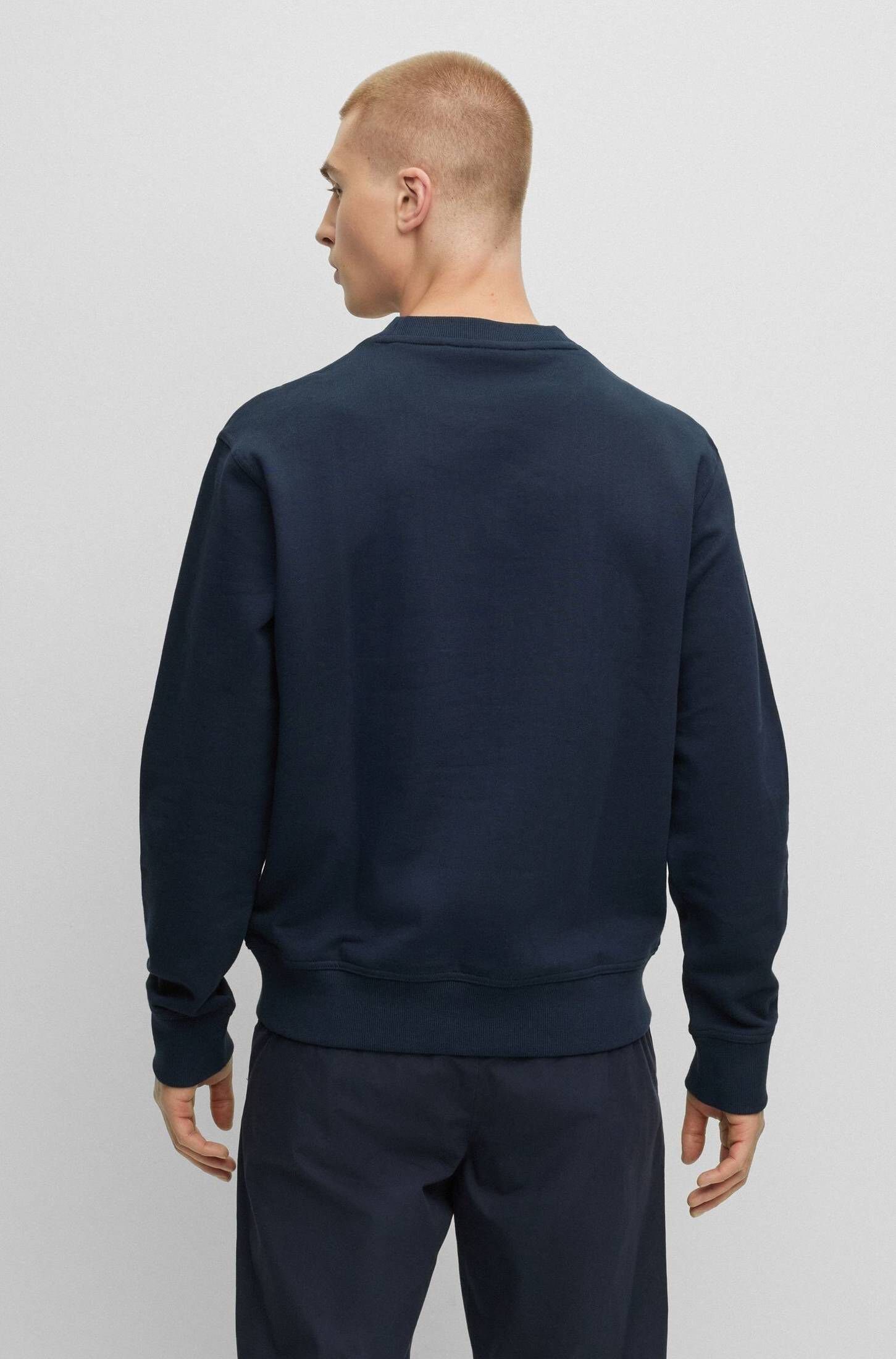 Herren marine Sweatshirt Relaxed Sweatshirt Fit (1-tlg) WEBASICCREW BOSS (52)