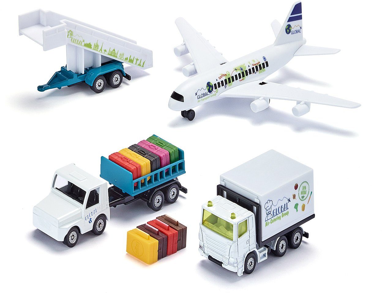 Siku Spielzeug-Flugzeug SIKU Super, Flughafen (6312), (Set, 6-tlg)