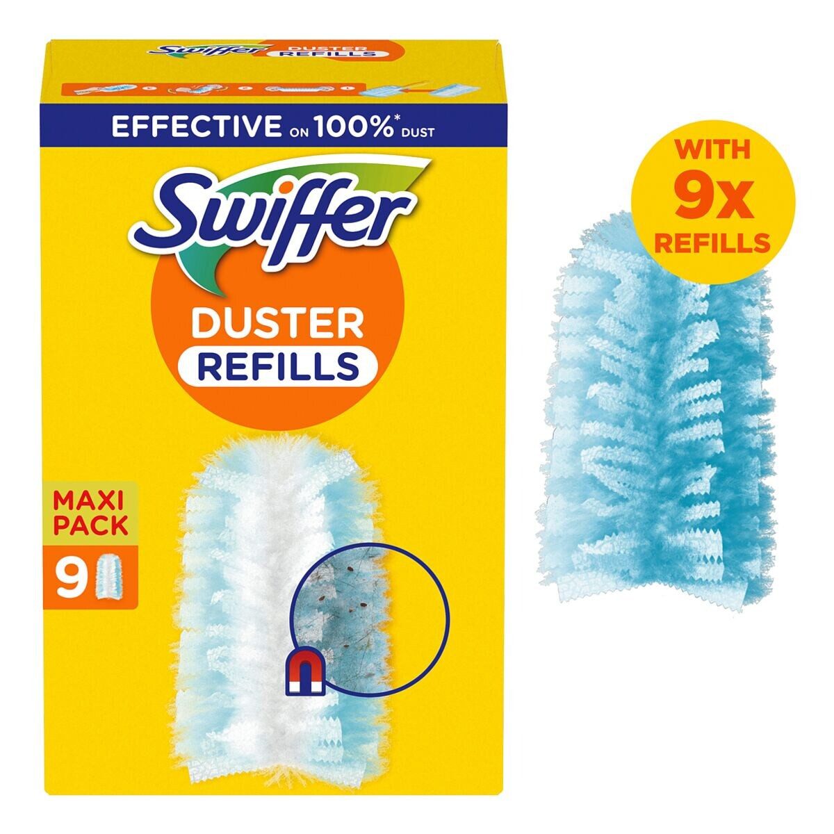 Swiffer Staubwischer Duster Staubmagnet Ersatztücher, 9er-Pack Nachfülltücher