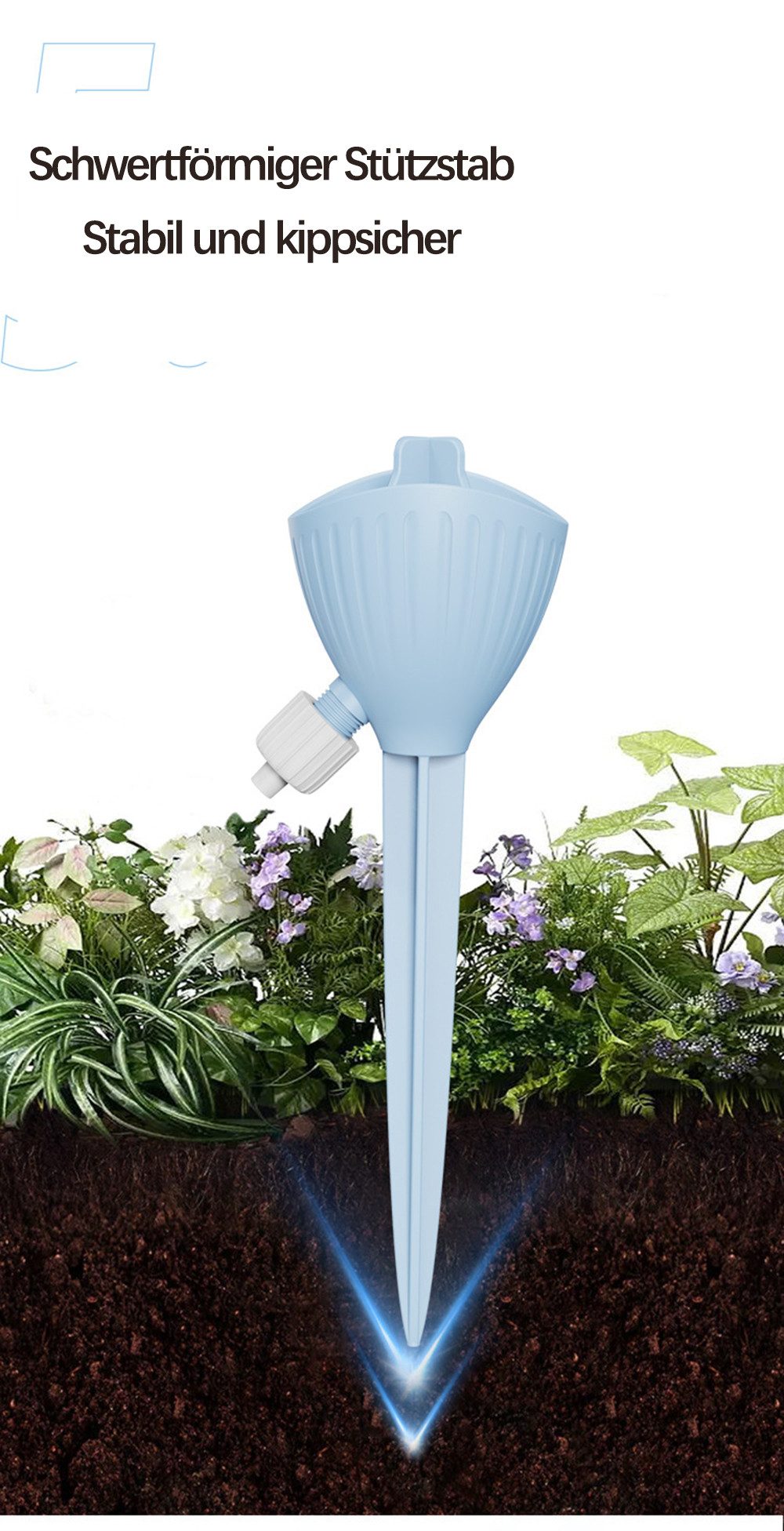 Jumpeak Bewässerungssystem Automatische Pflanzen bewässerung für Blumen&Garten-ideal im Urlaub, Selbst Wasserspender für Gartenpflanzen,Gießkegel system,Deko