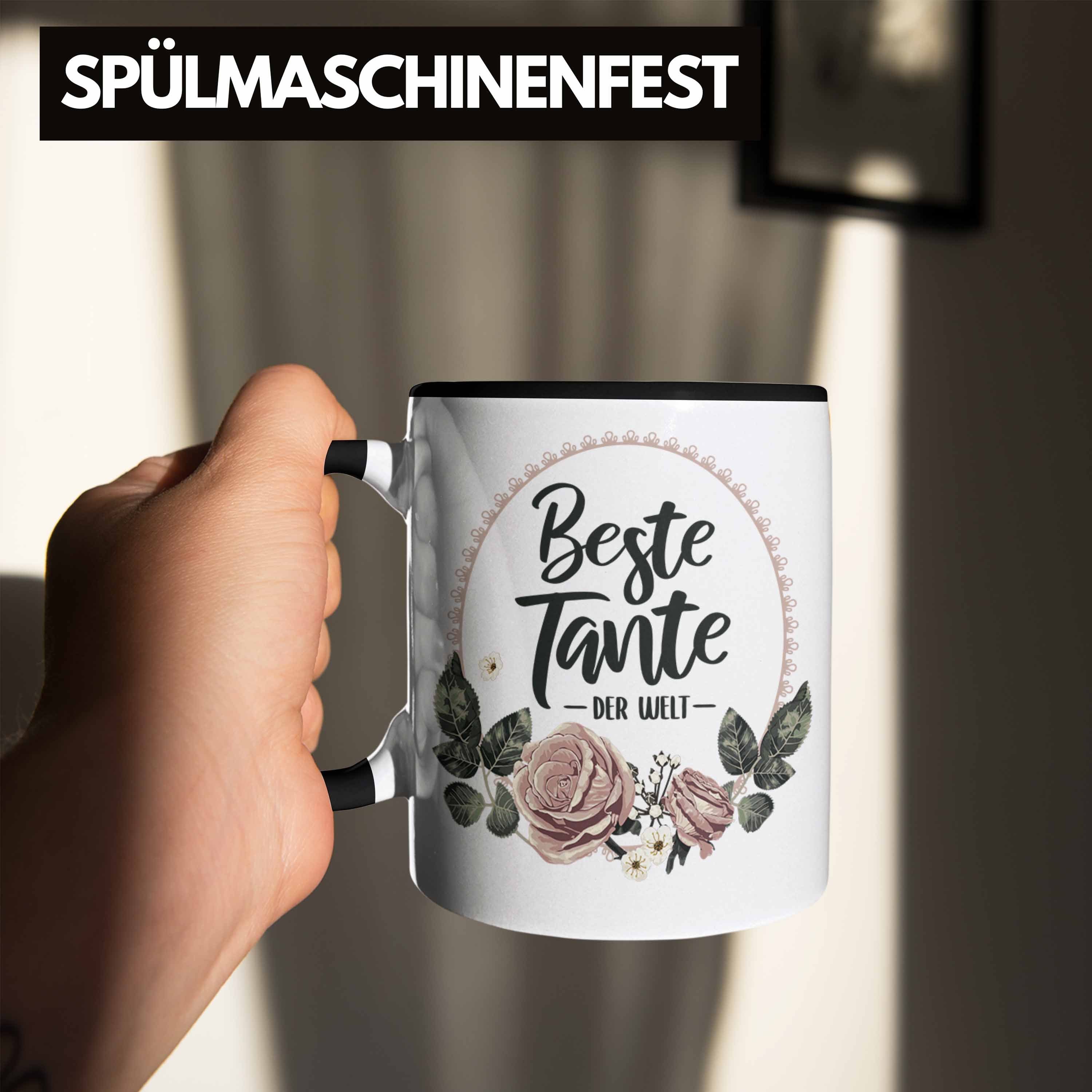 Trendation Tasse Trendation mit für Welt Tasse Beste Kaffeetasse Tante Schwarz Coole der Tante Geschenk - Spruch