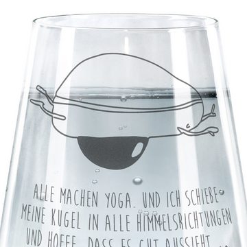 Mr. & Mrs. Panda Glas Avocado Yoga - Transparent - Geschenk, Wasserglas, Veggie, Trinkglas, Premium Glas, Elegantes Design