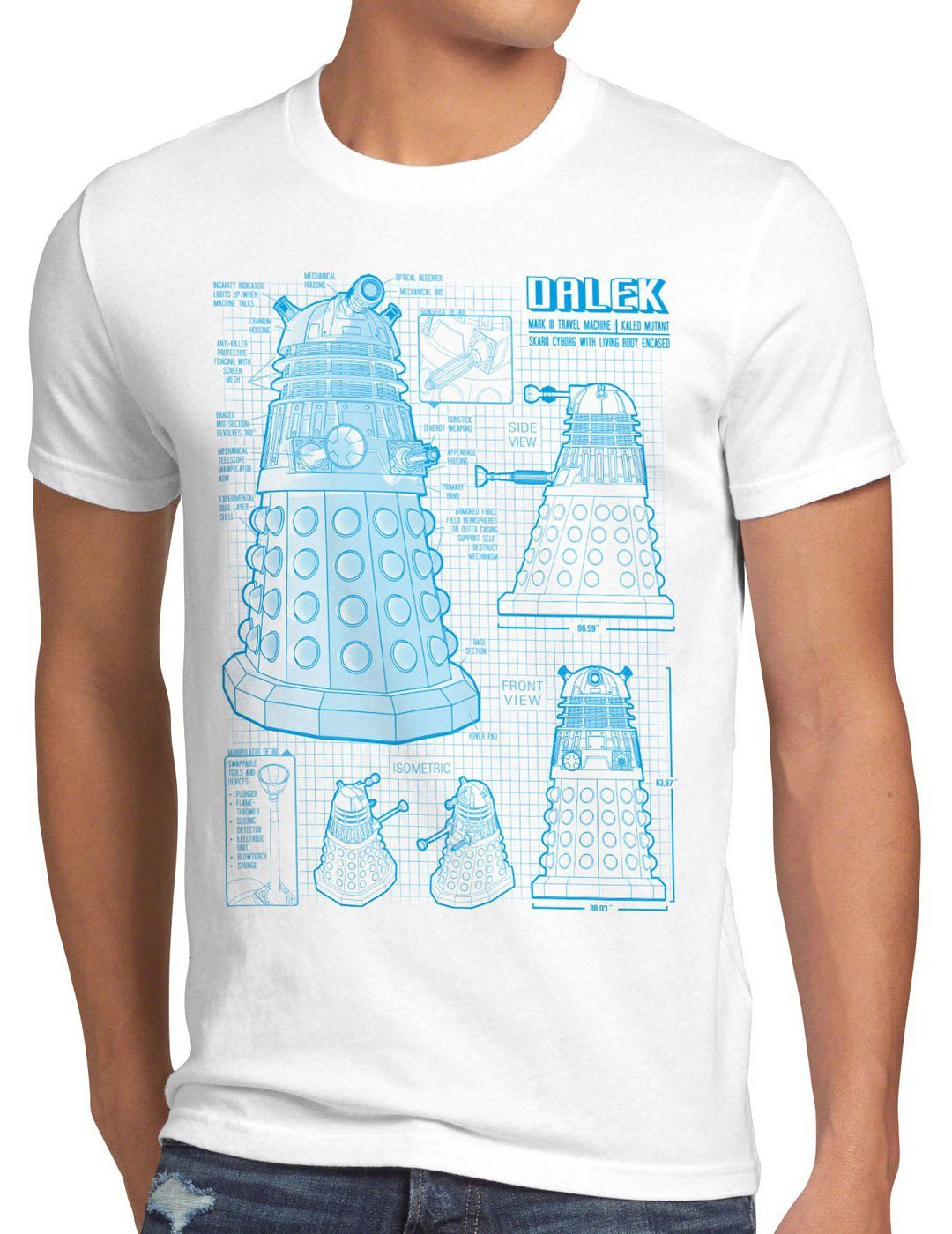 style3 tv weiß police Herren time who Dalek amy doktor box T-Shirt Print-Shirt dr doctor space zeitreise