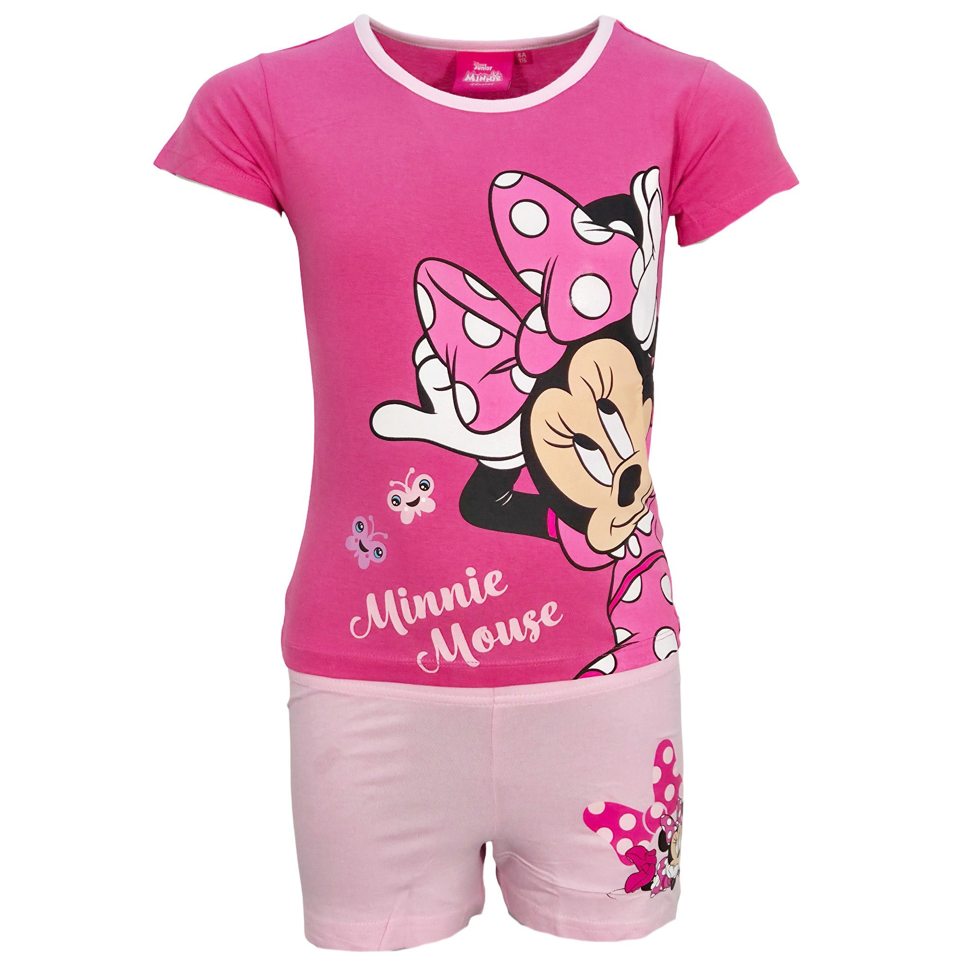 Print-Shirt Disney Minnie Maus Kinder Mädchen Sommerset Shorts plus T-Shirt