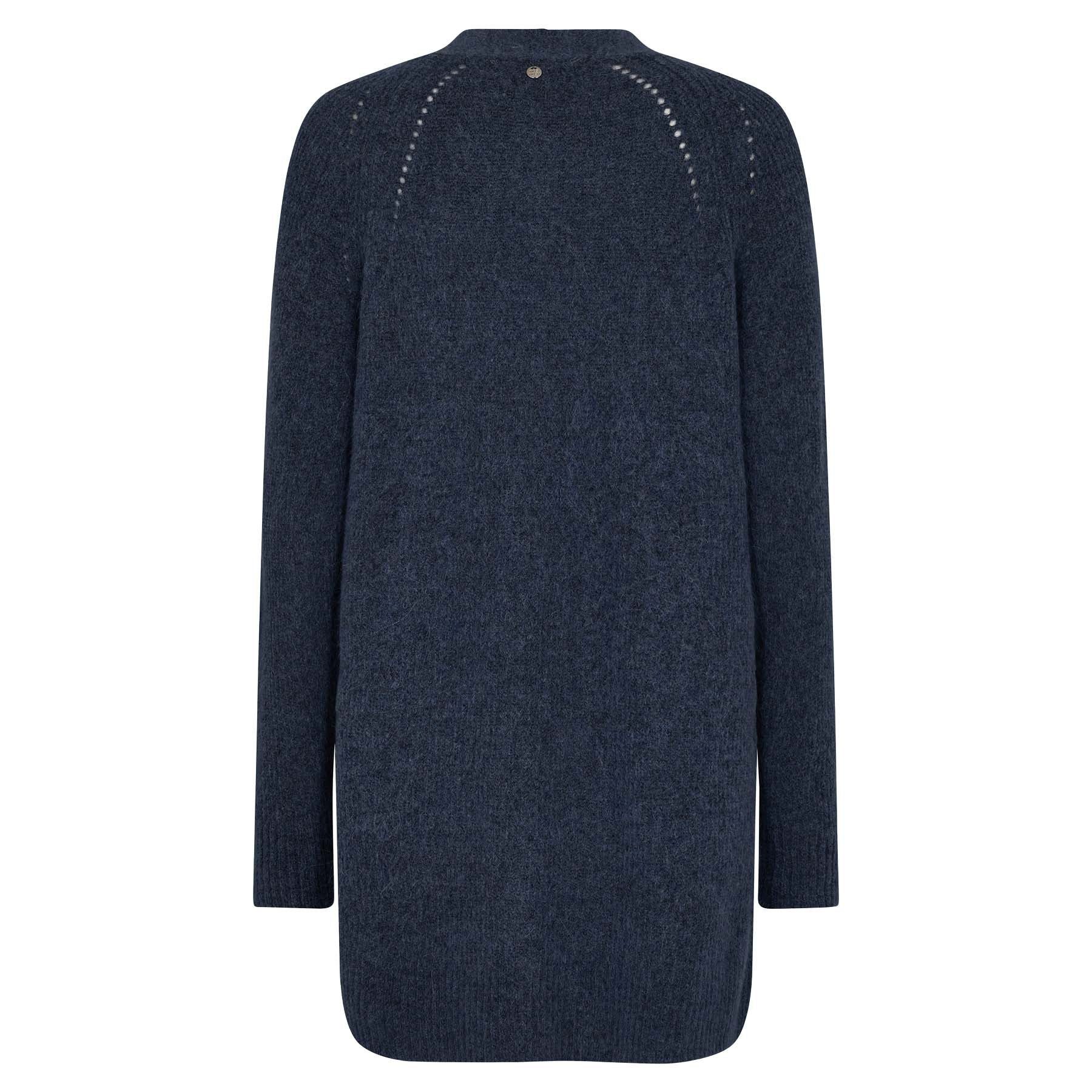 Mos Mosh Cardigan MOS MOSH Cardigan THORA LONG mit Alpaka - Salute Navy