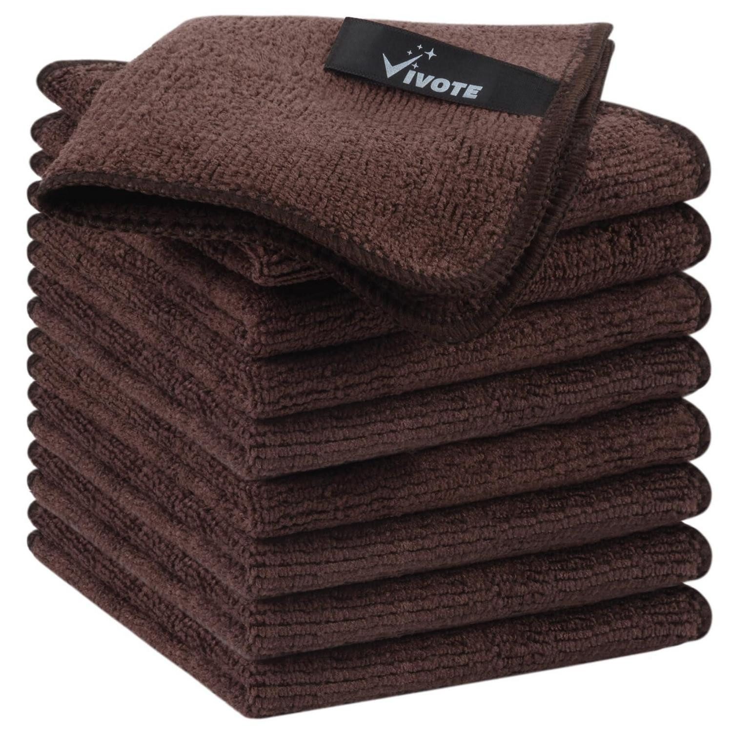 LuxusKollektion Mikrofaser Spüllappen Braun 20x20cm 9er Set Mikrofasertuch (Textil, 9-tlg)