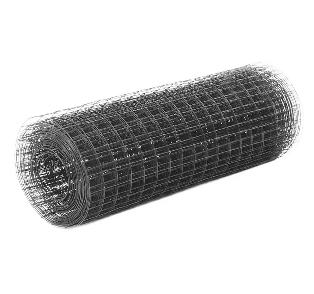 Thumbnail - vidaXL Maschendrahtzaun, Drahtzaun Stahl mit PVC-Beschichtung 25x0,5 m Grau