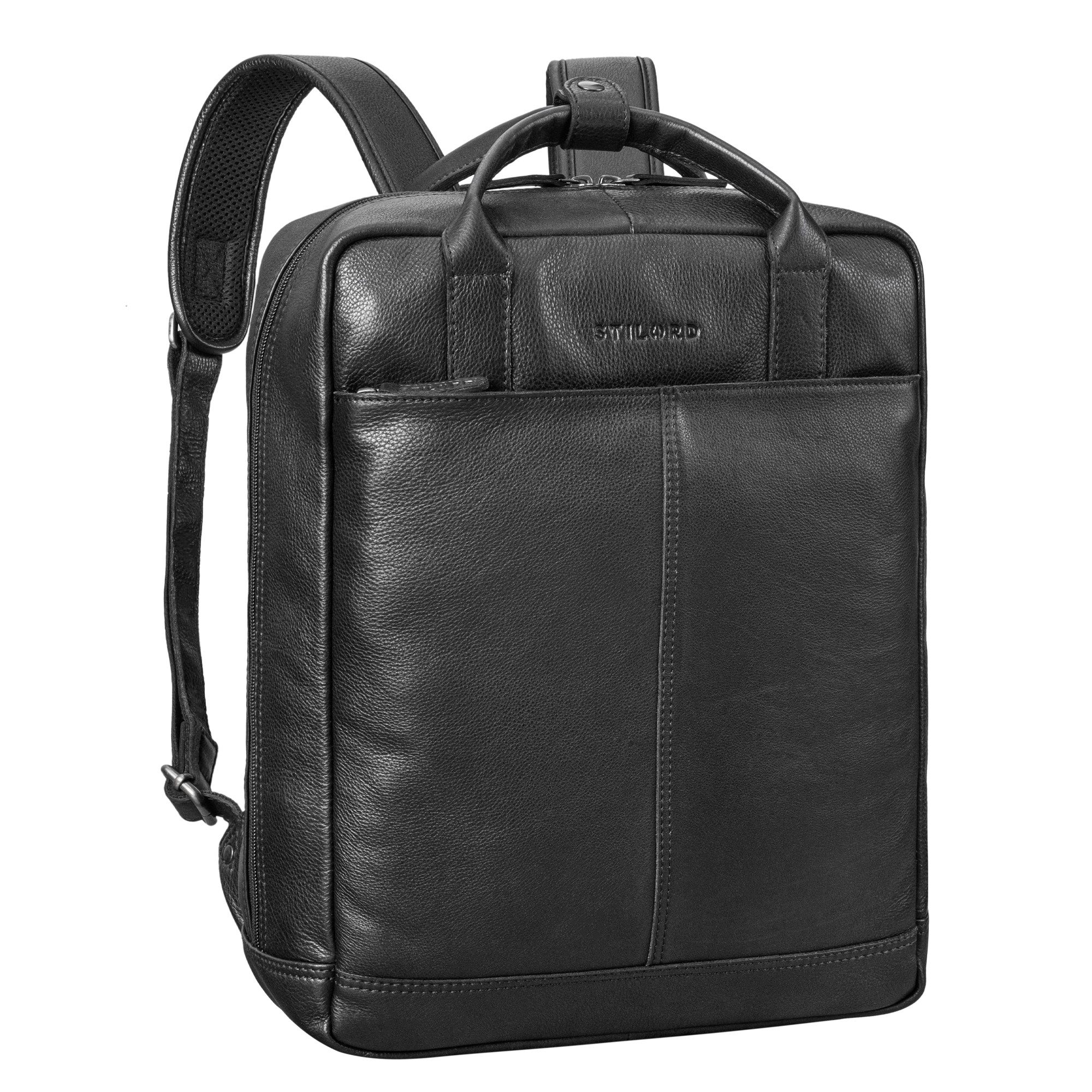Notebook-Rucksack "Bobbie" Lederrucksack für Herren Rucksacktasche Damen 16 Zoll Laptop