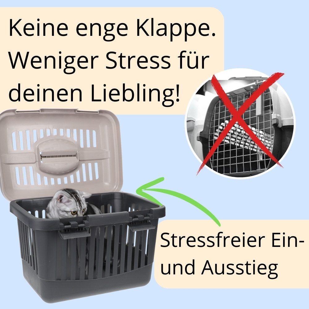 GarPet Tiertransportbox Transportbox Easy Top grau
