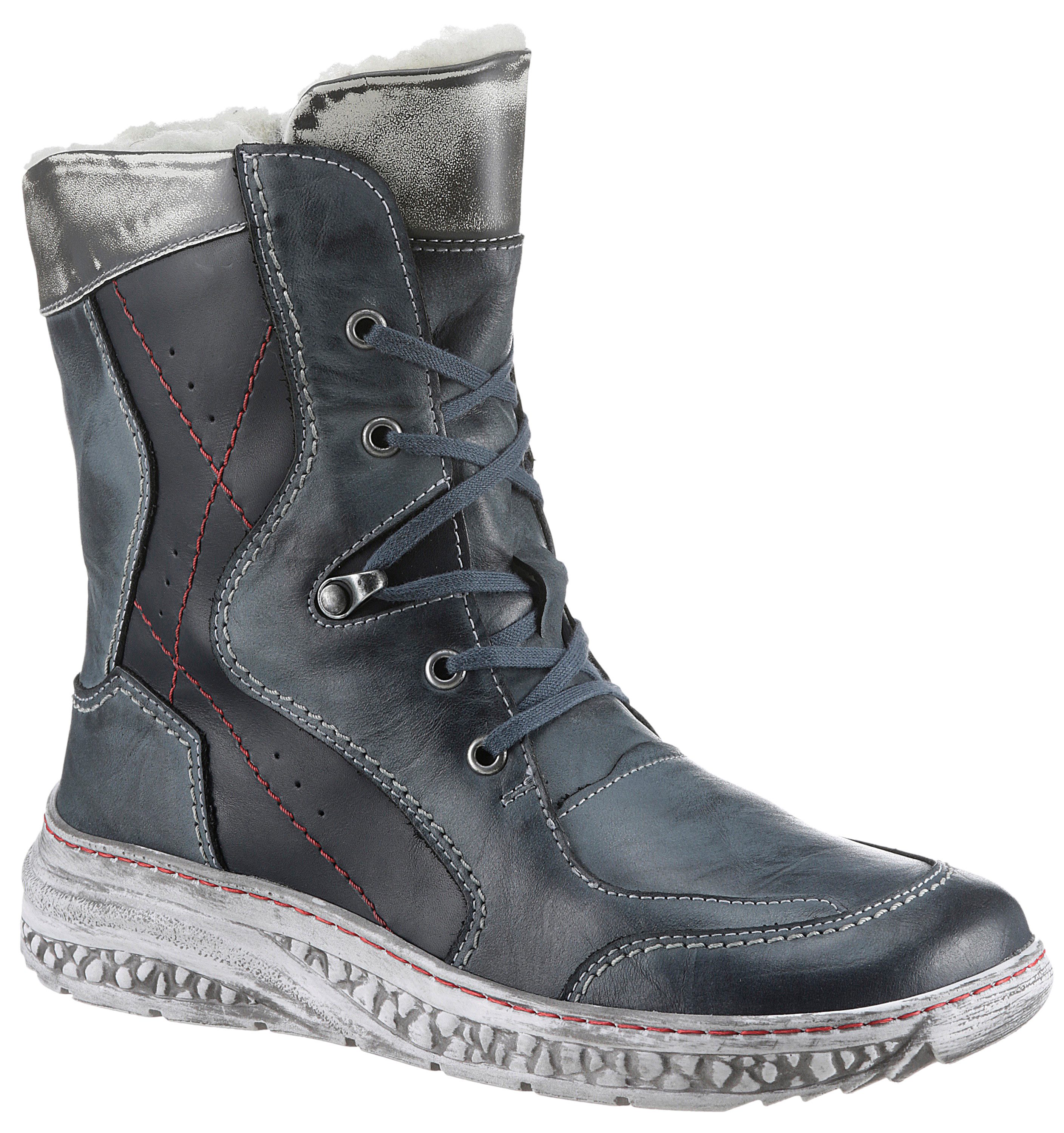 KRISBUT Winterboots Winterstiefel, Boots, Schnürboots mit Komfortweite: sehr weit