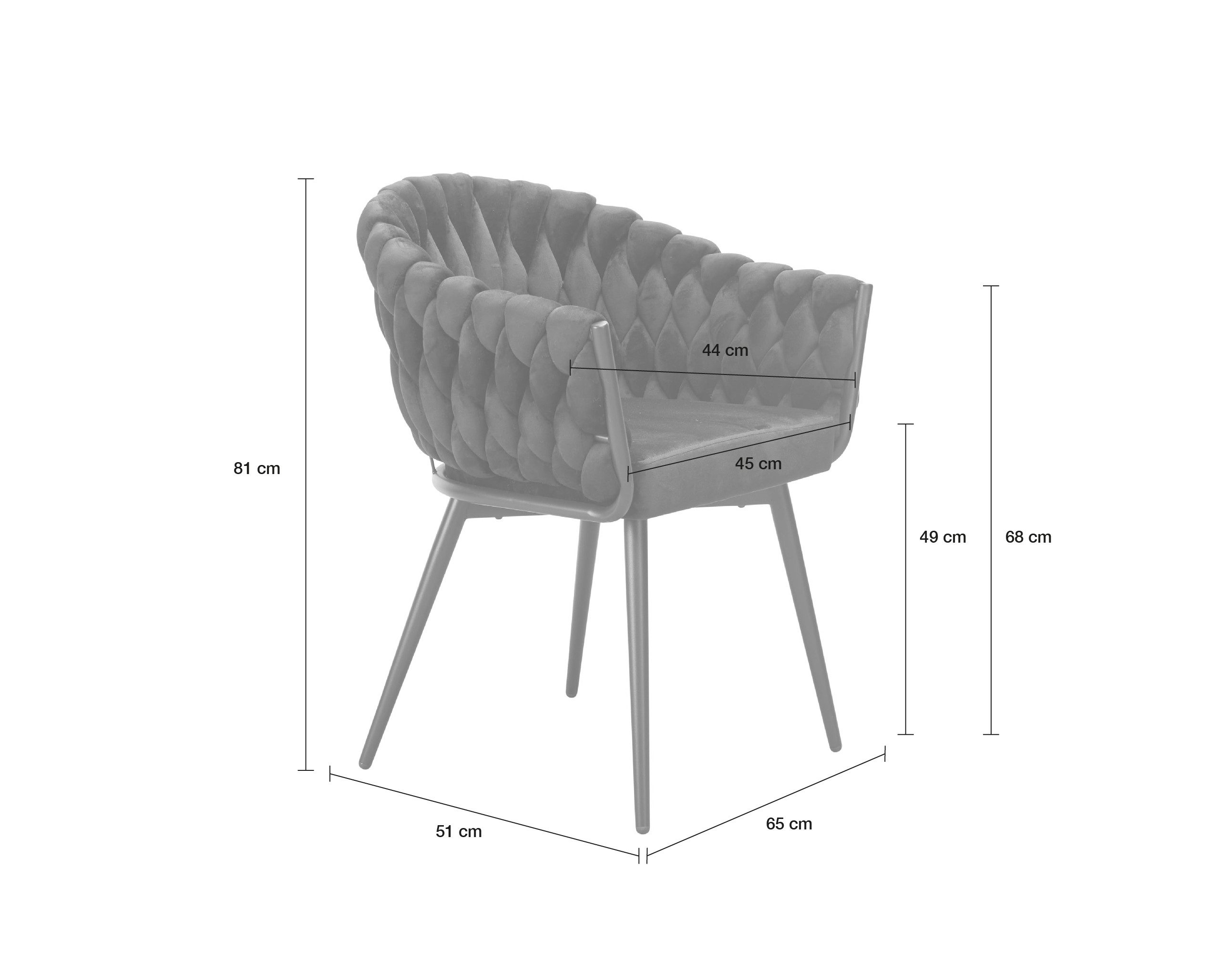 LC Home Esszimmerstuhl LC Home Esszimmerstuhl Remy Flechtoptik Samt hellgrau / taupe