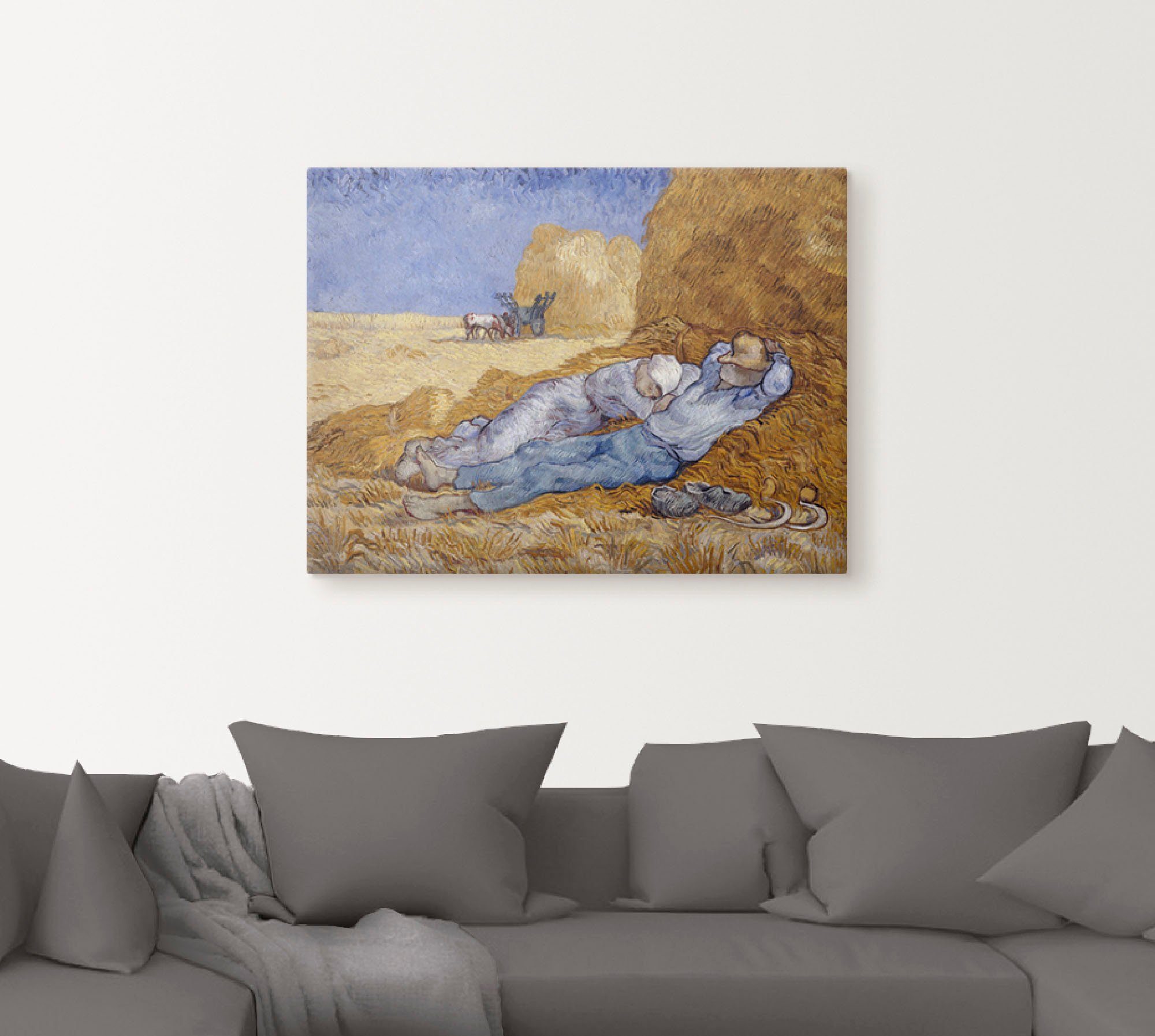 Artland Leinwandbild Mittagsrast, Felder (1 St), auf Holzrahmen gespannt