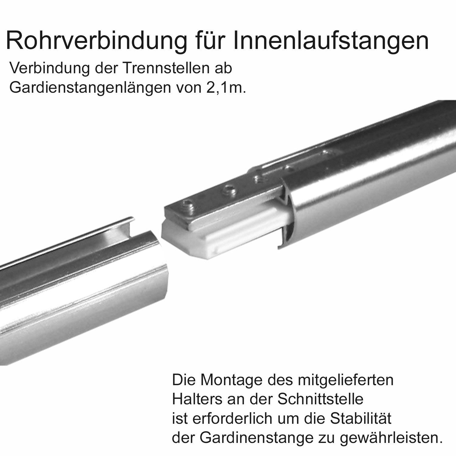 BASIT Gardinenstange Innenlauf Edelstahloptik 20mm mit Deckenträgern 120 cm günstig online kaufen