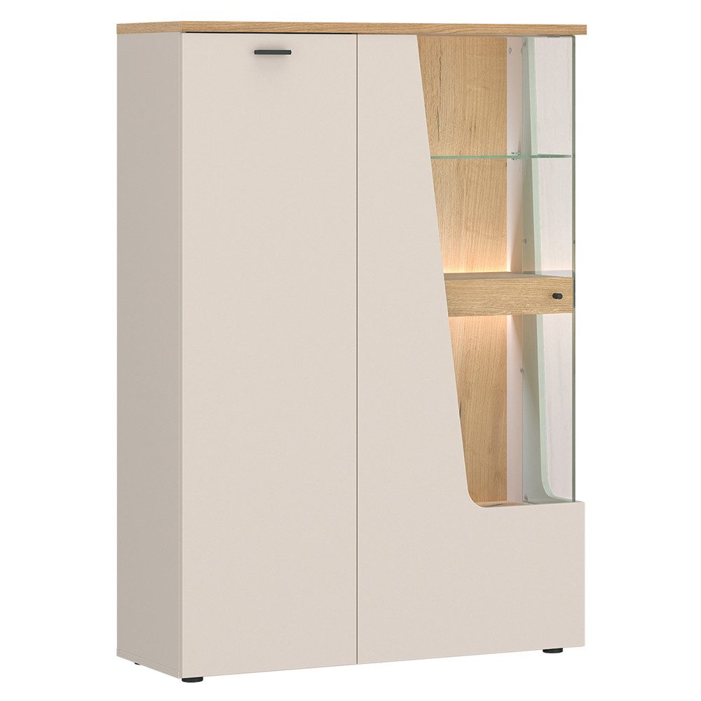 Lomadox Highboard CARMONA-129, 95 cm breit in Kaschmir & Eiche, 2-türig günstig online kaufen