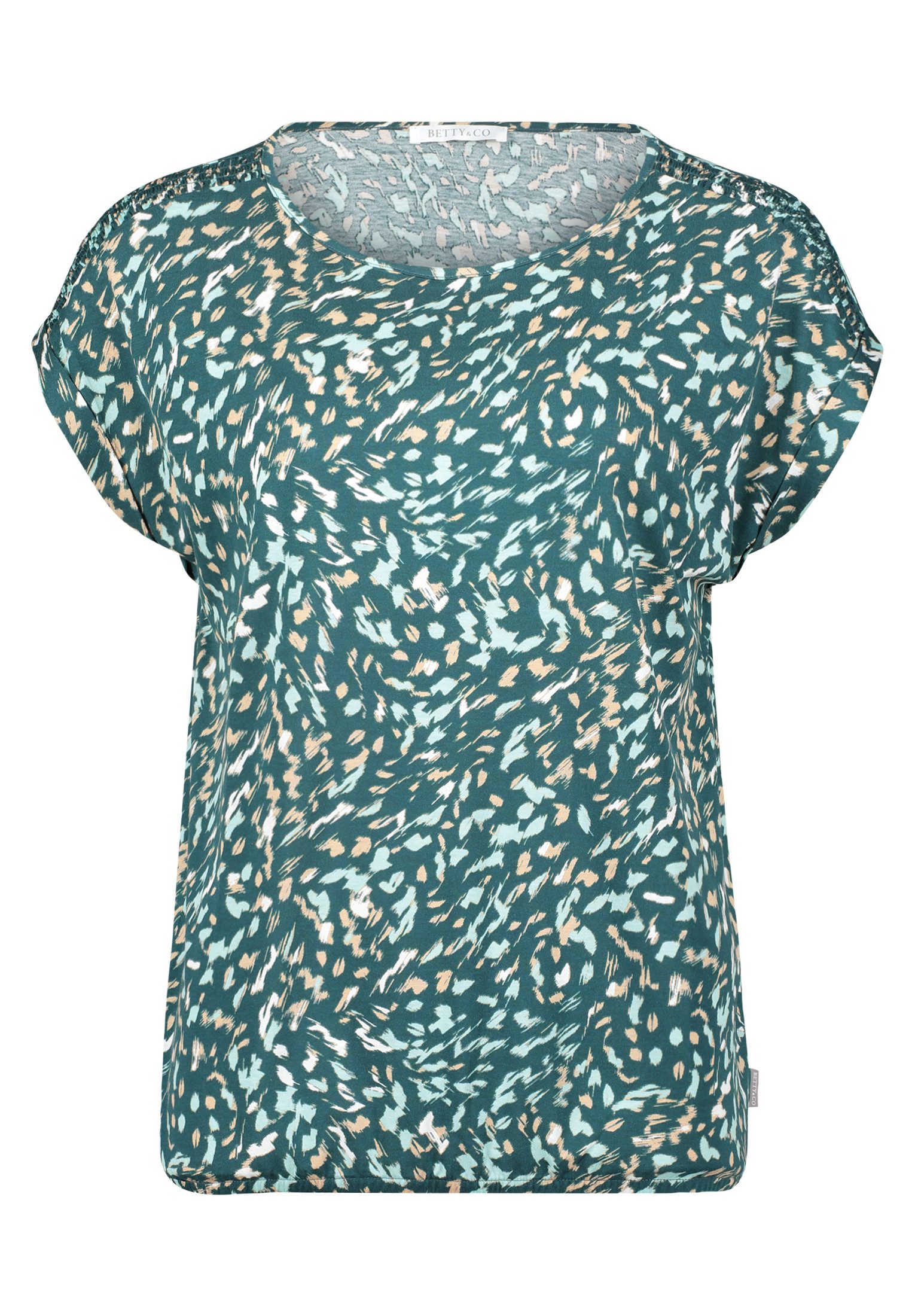 Betty&Co Kurzarmshirt "Betty & Co Casual-Shirt mit Gummizug", (1 tlg.), Mat günstig online kaufen