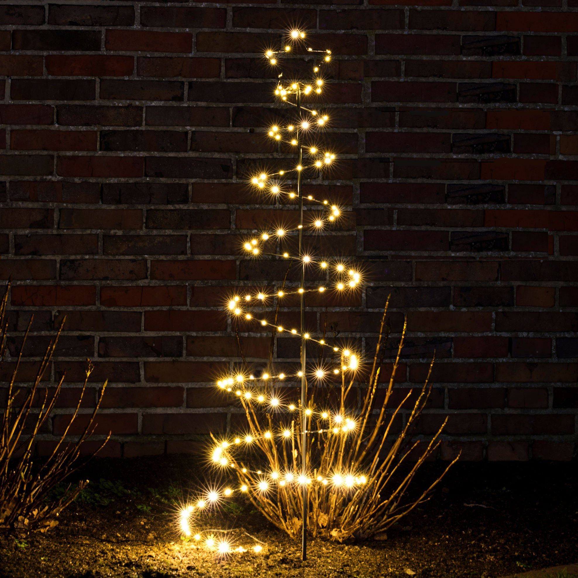 LED, Spetebo Dekobaum 180 schwarz für geeignet Weihnachtsbaum den Außenbereich Metall LED -