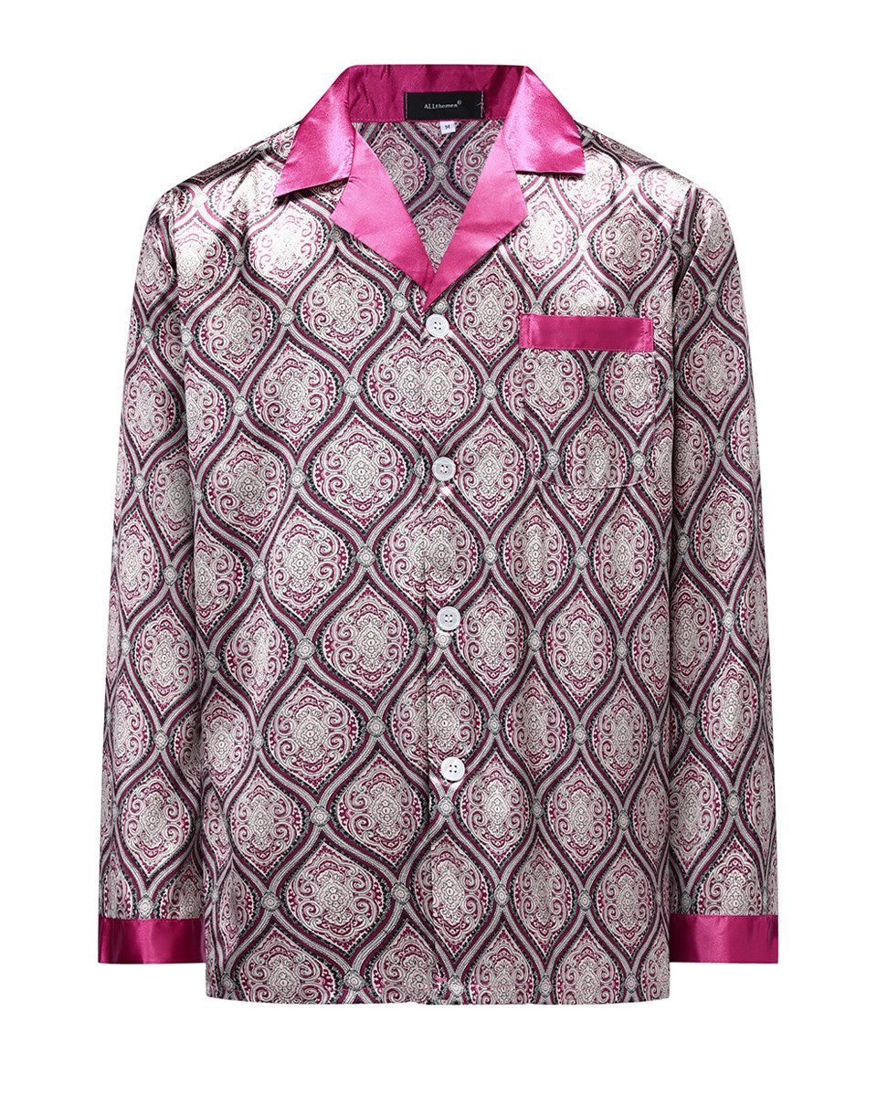 Allthemen Pyjama (2 tlg) mit Reverskragen weicher Schlafanzug aus bedruckte günstig online kaufen