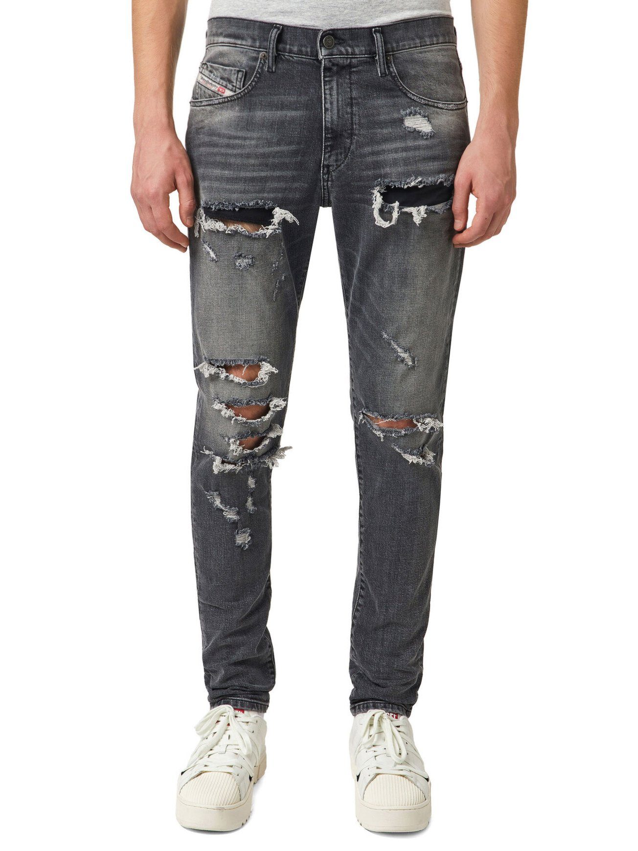 Diesel Slim-fit-Jeans Destroyed Stretchjeans - D-Strukt 09B19 - W33 L34 günstig online kaufen