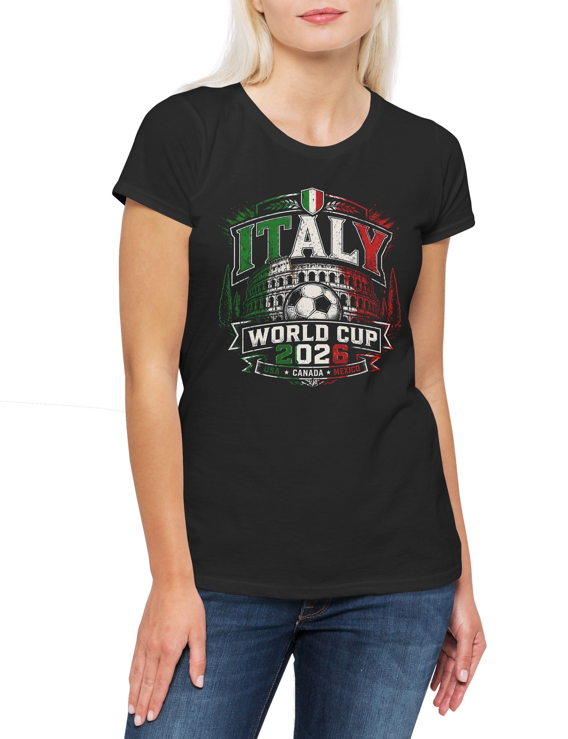 Urban Backwoods Print-Shirt Team Italy 1 Damen T-Shirt Italien Italia Azzurri Roma Tricolore (1-tlg) Colosseo Forza Mediterraneo Vespa