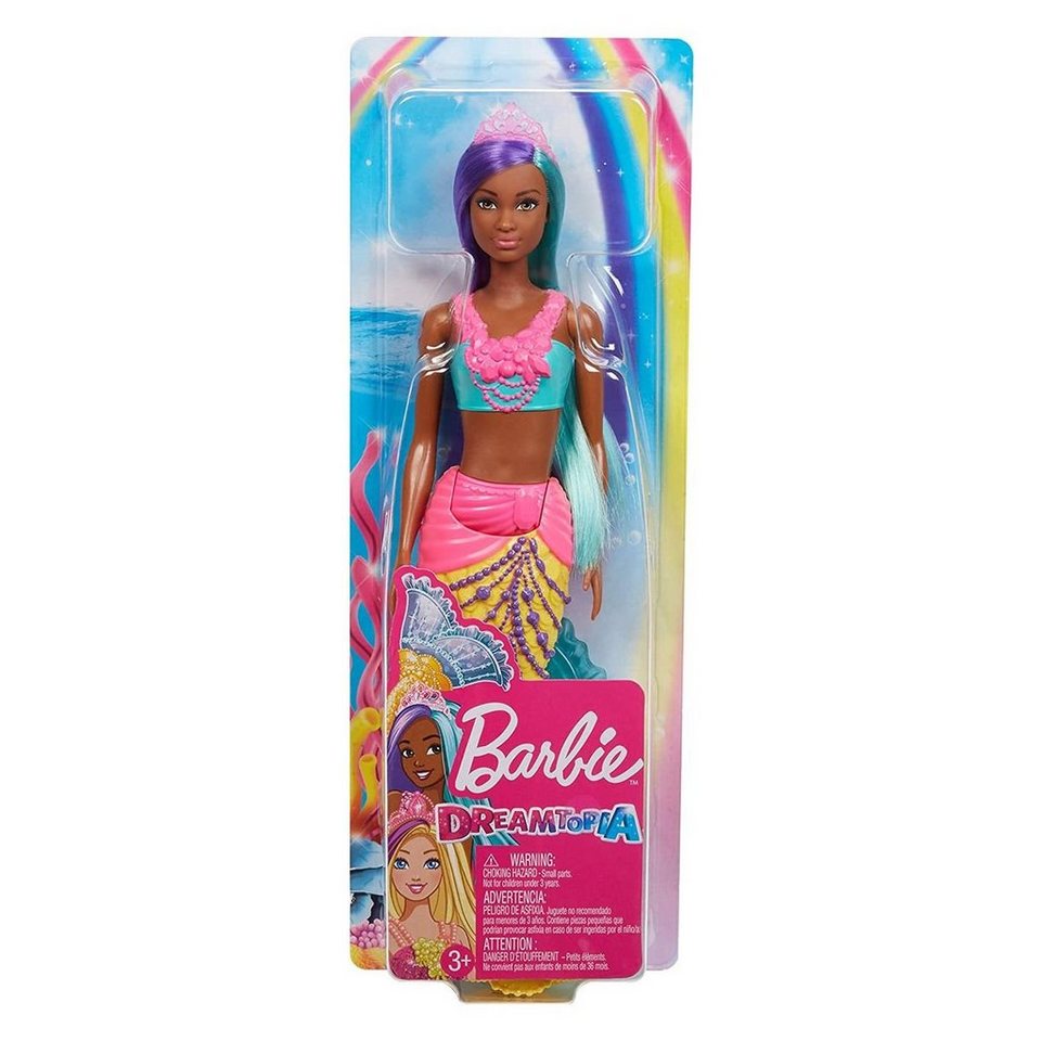 Mattel® Meerjungfrauenpuppe Mattel GJK10 - Barbie - Dreamtopia - Meerjungfrau  Puppe, mit bunten Haaren Lila/Türkis