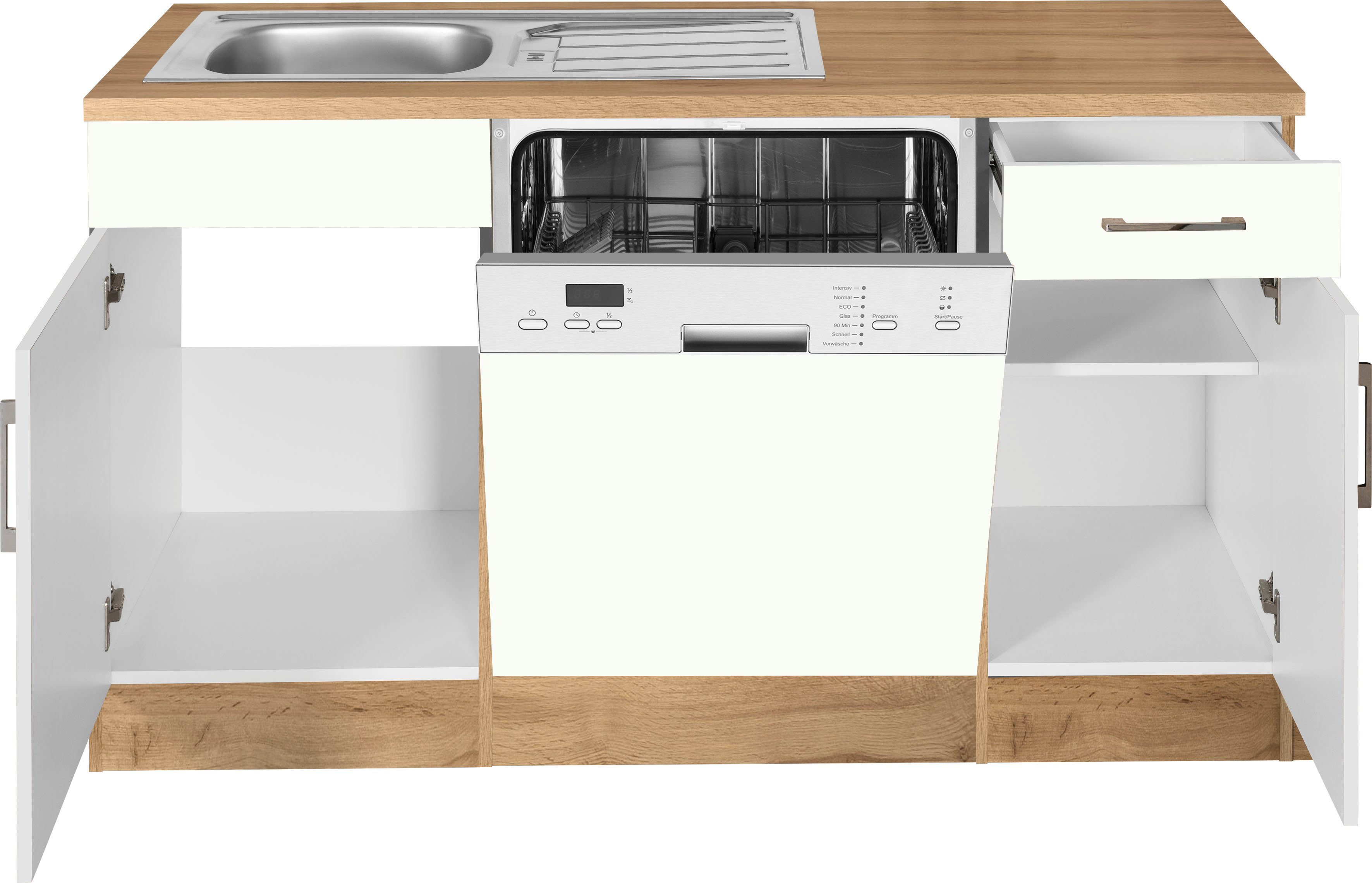 KOCHSTATION Winkelküche KS-Colmar, mit E-Geräten, Stellbreite 210/210 cm