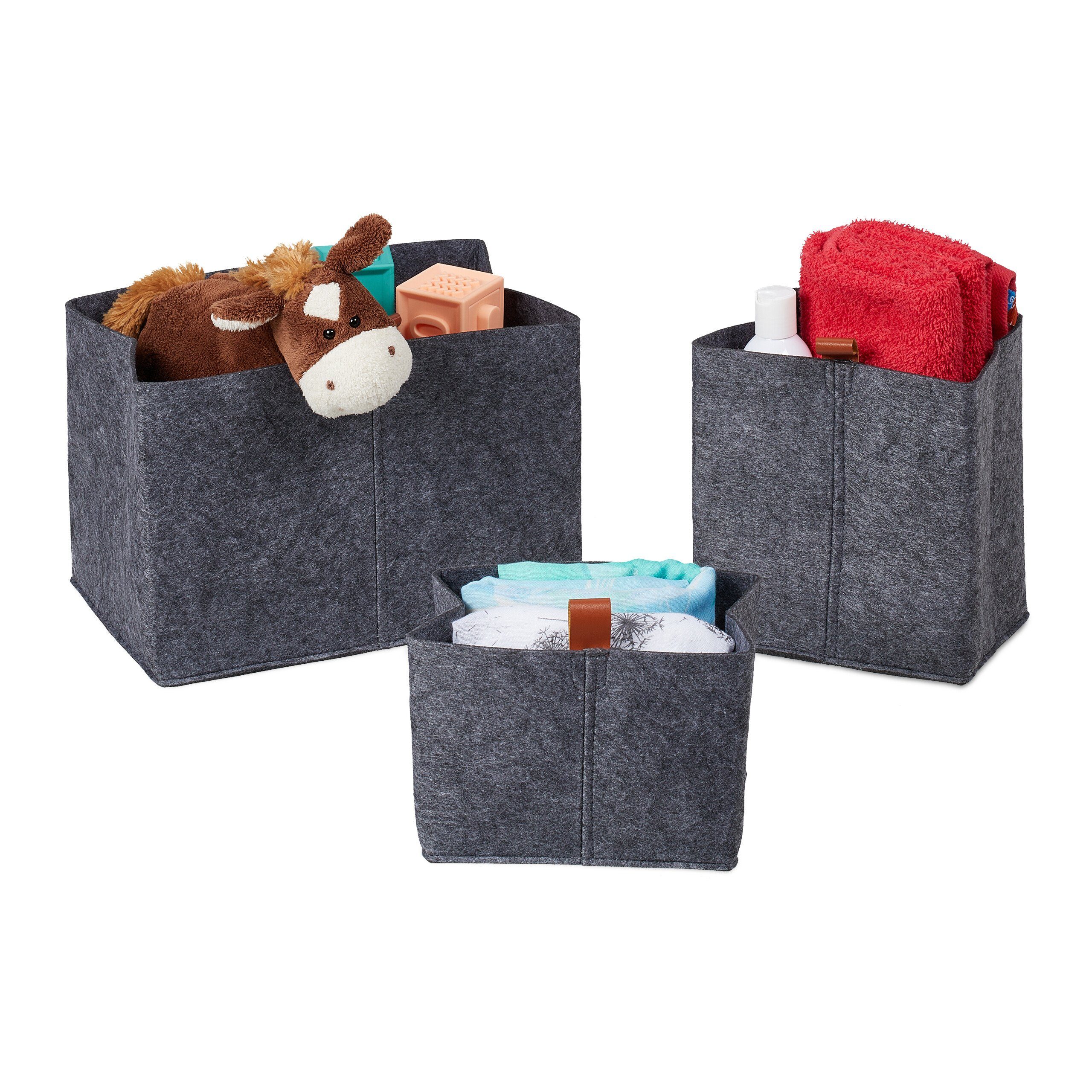 Aufbewahrungsbox Aufbewahrungskorb Set in 3 Größen