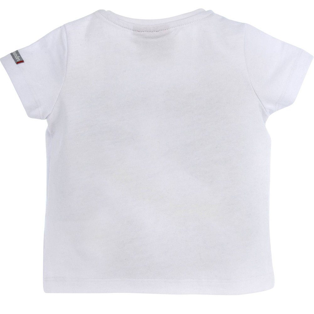 BONDI Trachten Shirt Baby Jungen Blau Hosenträger T-Shirt "Lausbub" 91325, Kurzarm Weiß