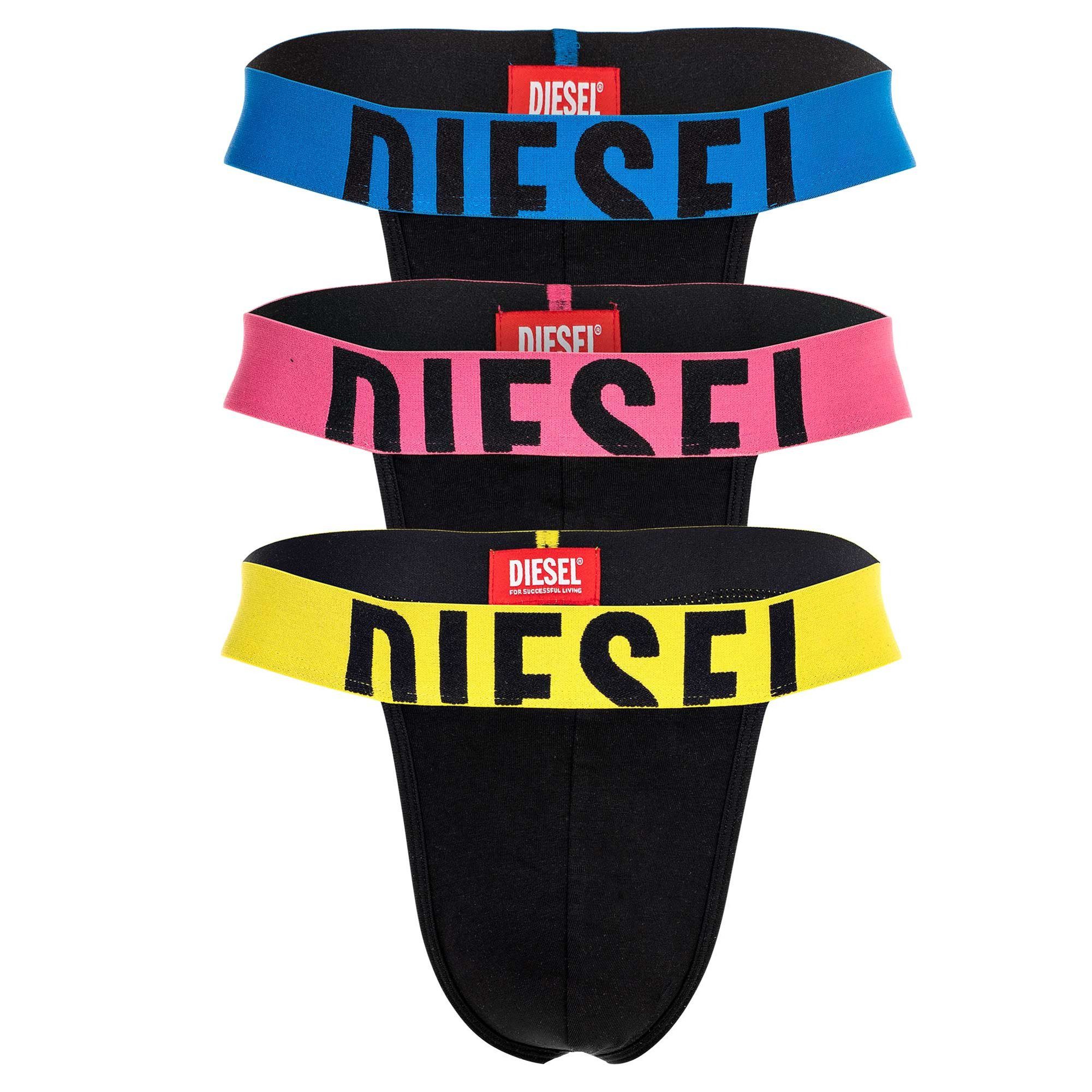 Diesel Tanga Herren String 3er Pack Baumwolle FRITZ-D-POP (Packung, 3er Pack)