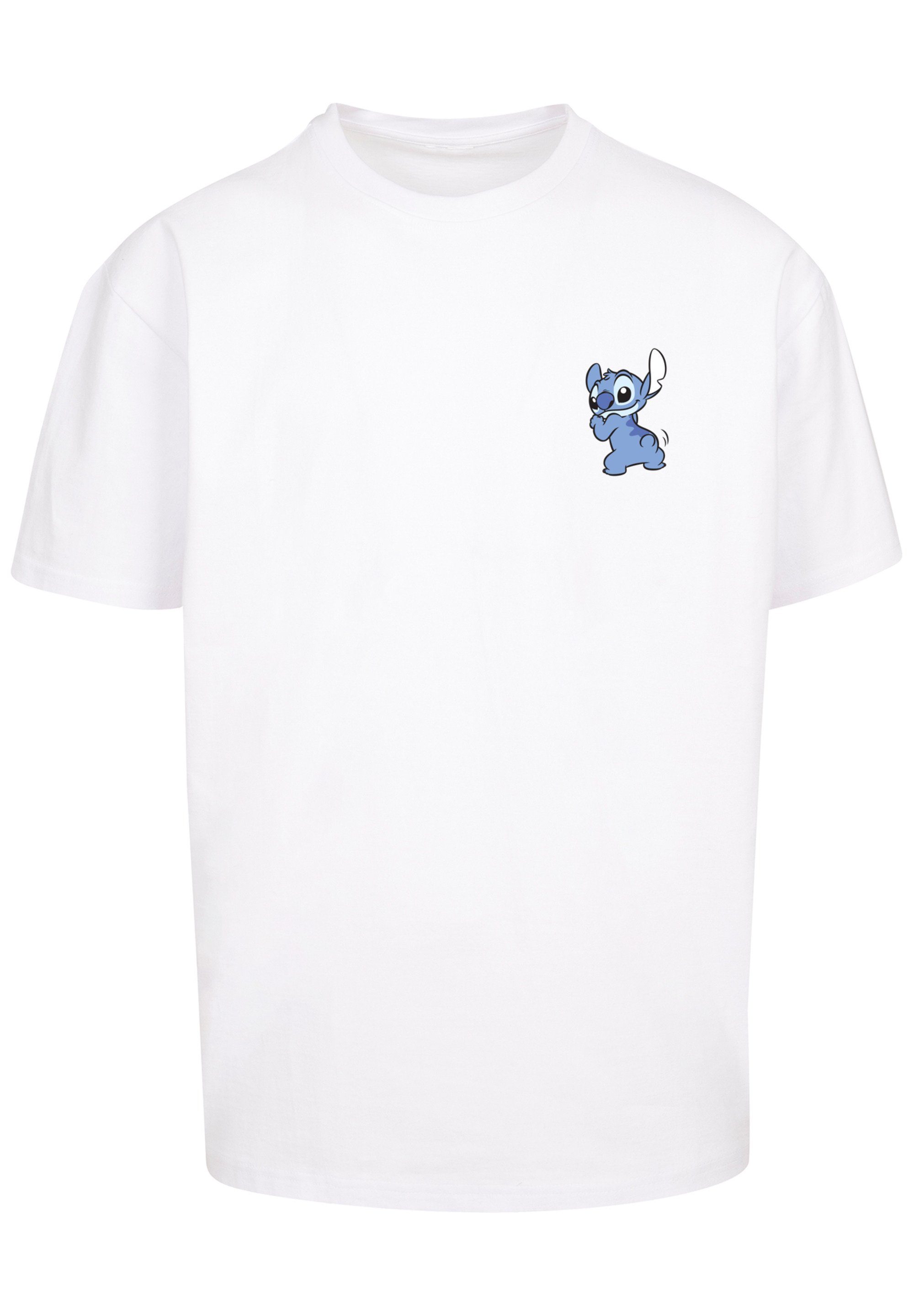 And Backside Print Print Stitch weiß Lilo Disney Breast Stitch T-Shirt F4NT4STIC