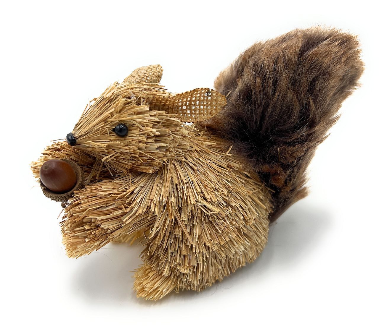 Dekofigur Eichhörnchen sitzend aus Naturmaterial Handarbeit