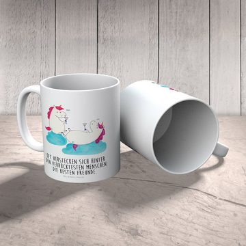 Mr. & Mrs. Panda Kinderbecher Einhorn Sekt - Weiß - Geschenk, Mädelsabend, Plastik Tasse, Einhorn D, Kunststoff, Mikrowellenbeständig