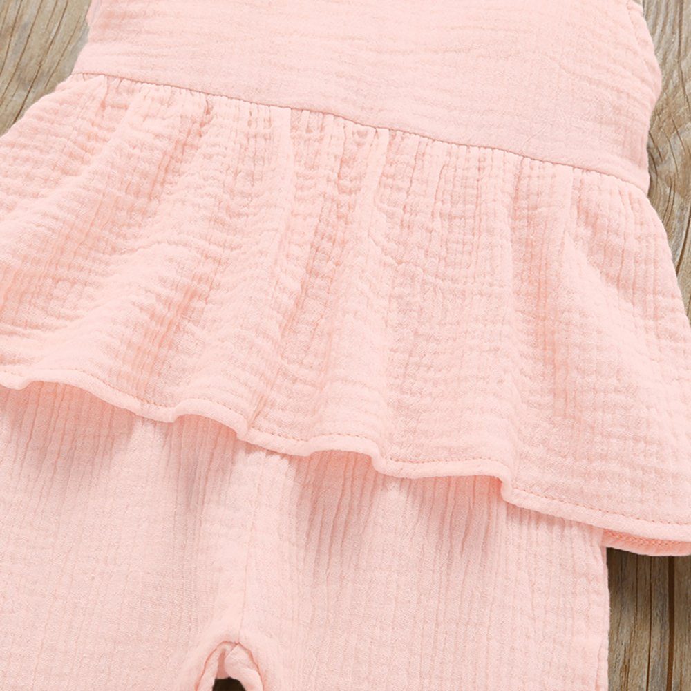 Angel's Baby Jumpsuit Mädchen Overall und in Jumpsuit rosa verstellbaren den - Musselin Trägern mit Farben beige aus