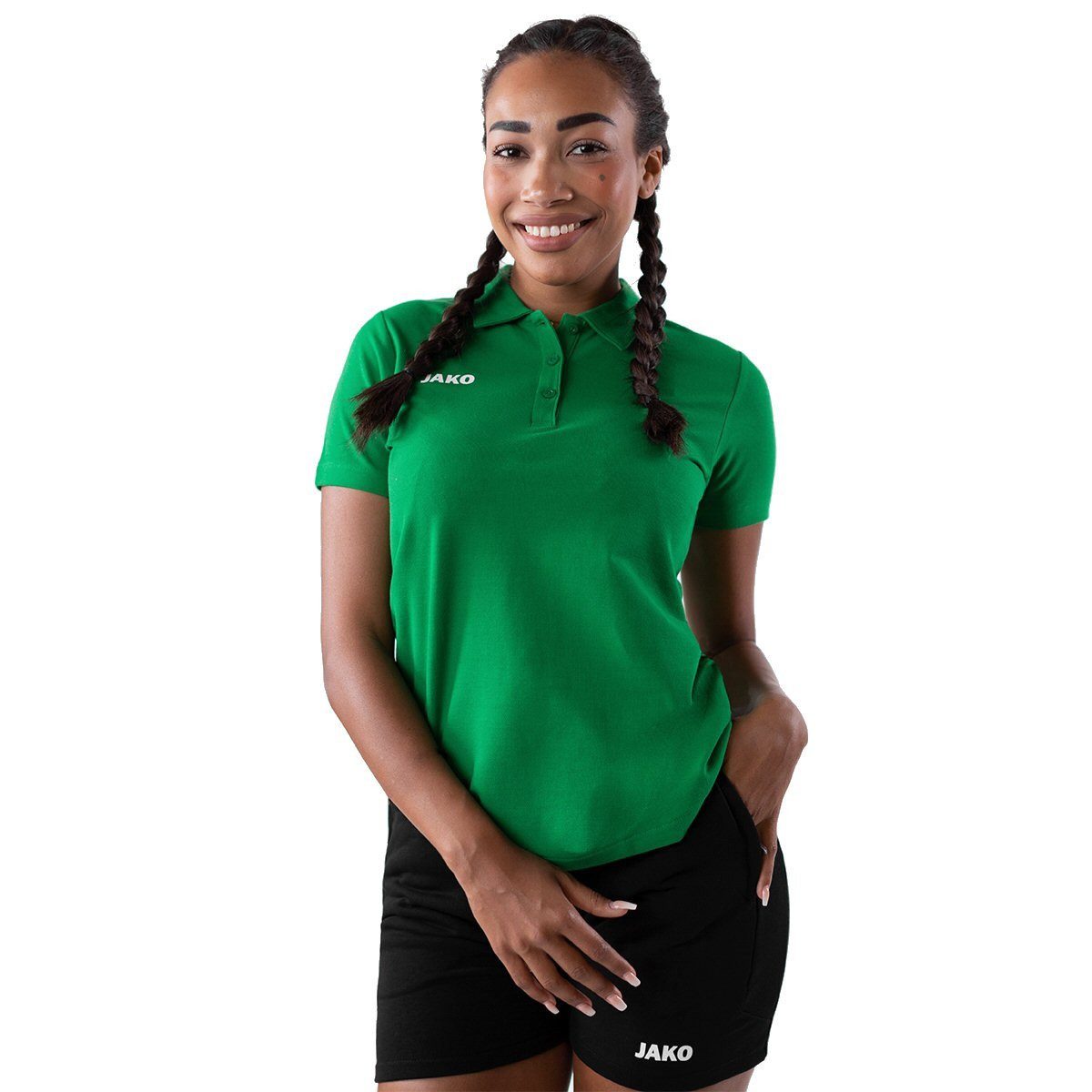 Jako Poloshirt Base (100% Baumwolle) grün Damen
