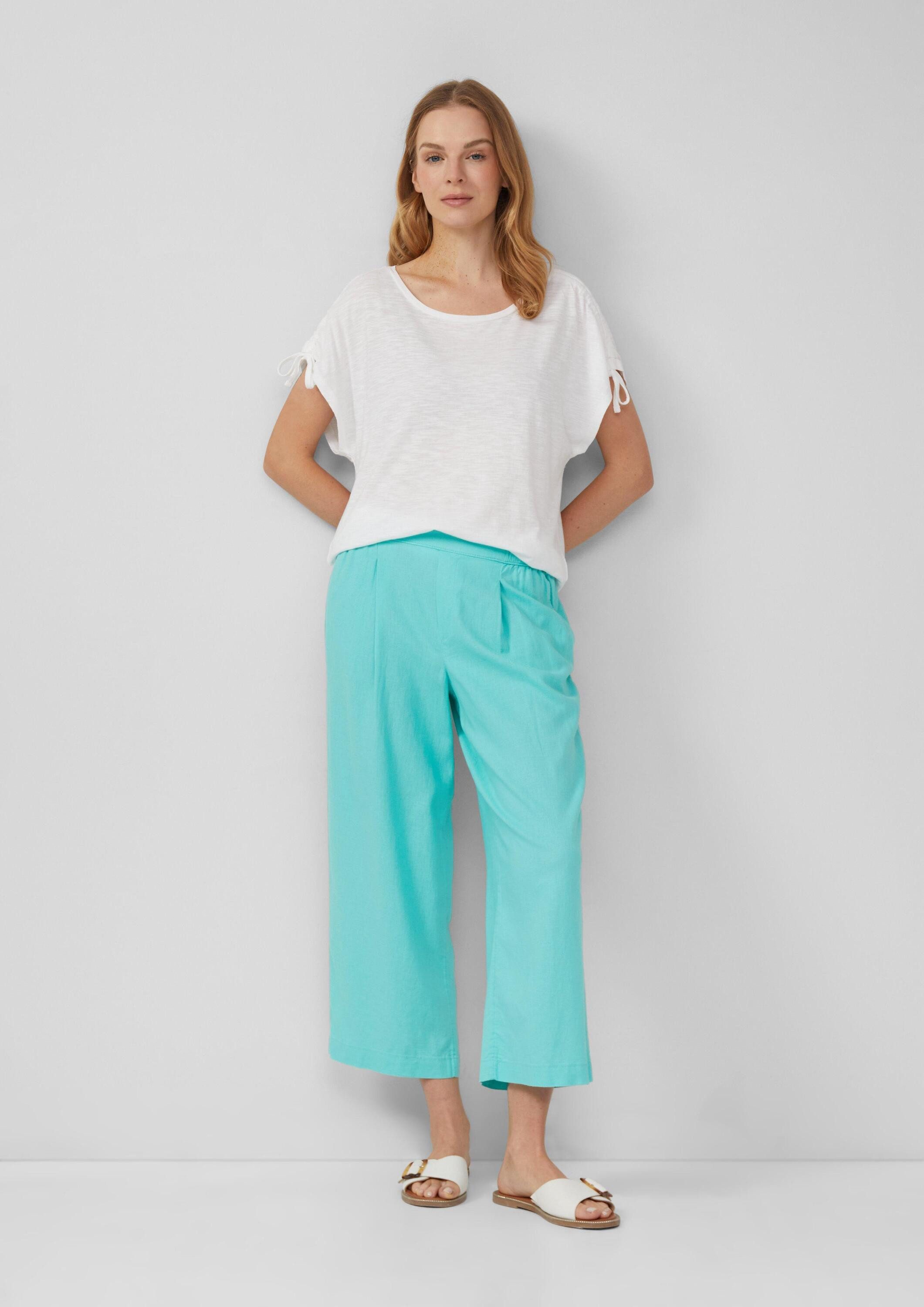 7/8-Hose Hose High-Rise Culotte aus Leinenmix im Relaxed Fit