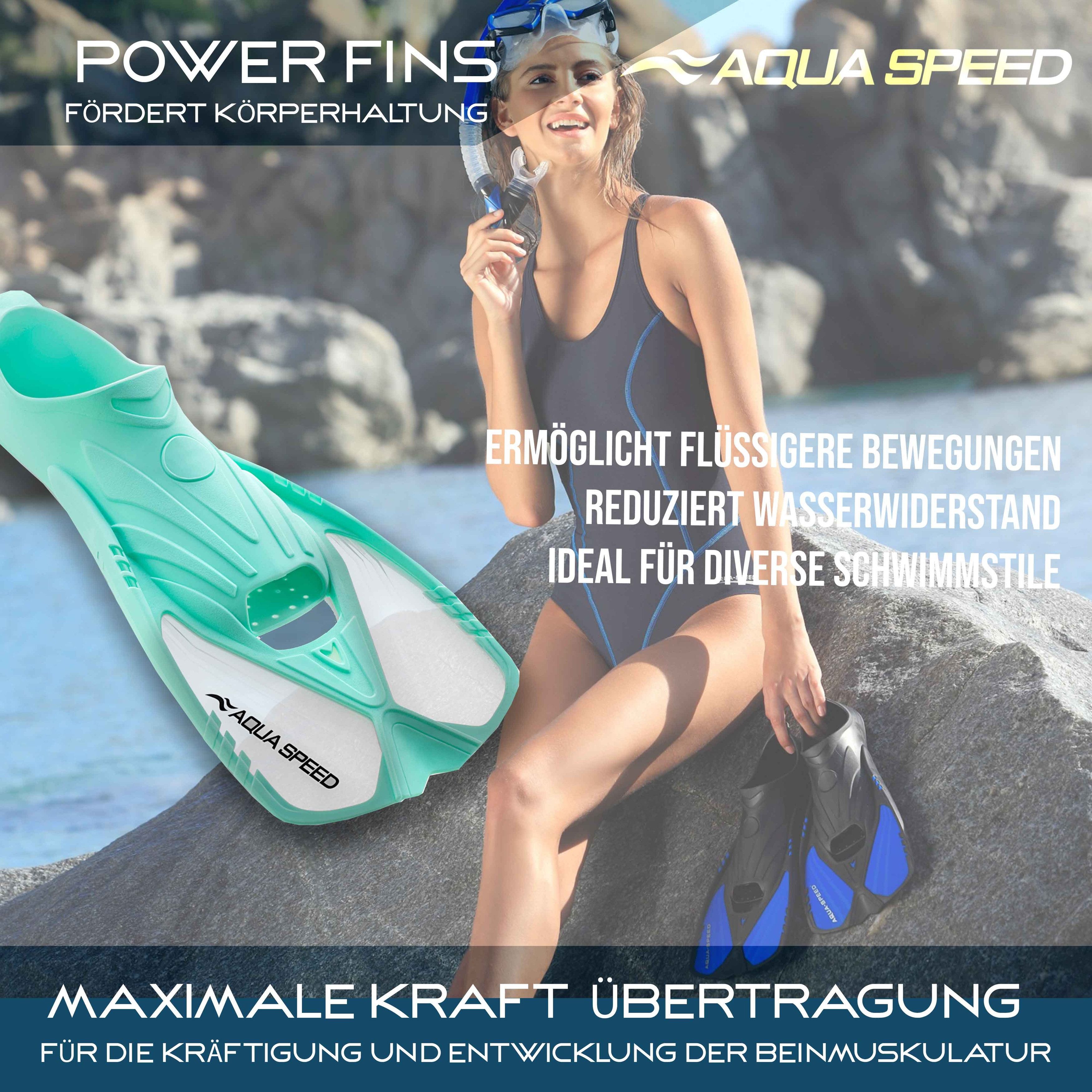 Aqua Speed Flosse Action Schwimmflossen kurz Allround-Trainingsflossen (Trainingshilfe Schwimmen für Erwachsene mit Fokus Wasserlage 40/41), Optimierte Kurzflos – Bild 5 von 5