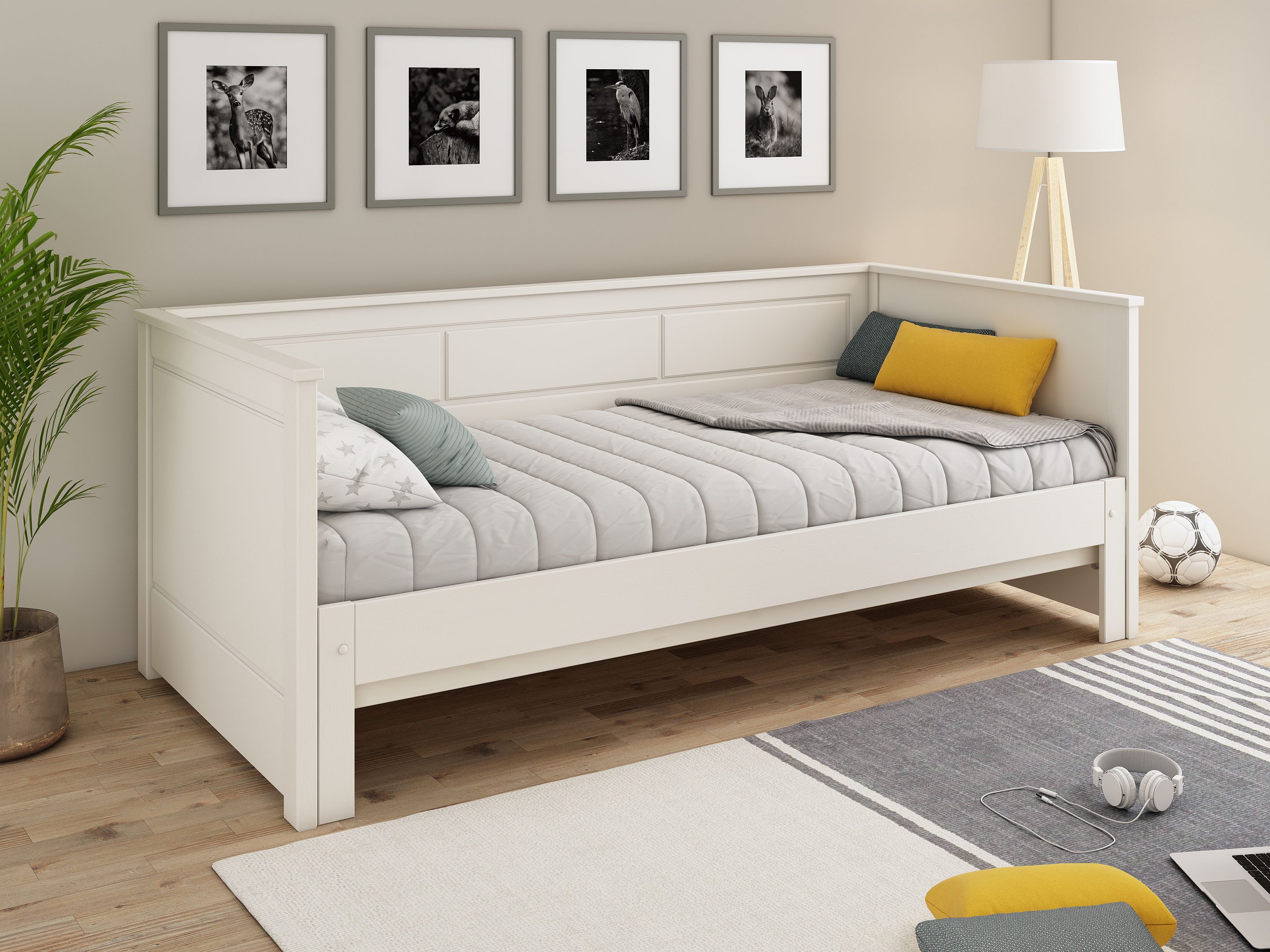 OTTO home Funktionsbett " ERIK " Daybed, Gästebett, Kinderbett, Massivholz (Kiefer), 2. Schlafplatz ausziehbar, moderner Landhausstil, Schublade optional