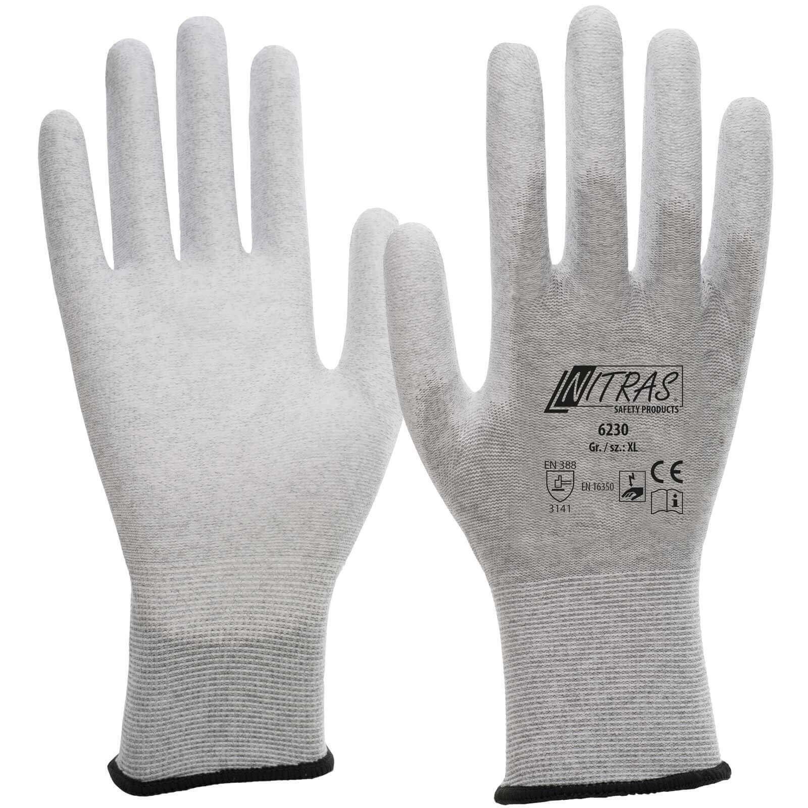 Nitras Mechaniker-Handschuhe NITRAS 6230 ESD-Schutzhandschuhe - Touchscreen-fähig - VPE 240 Paar (Spar-Set)