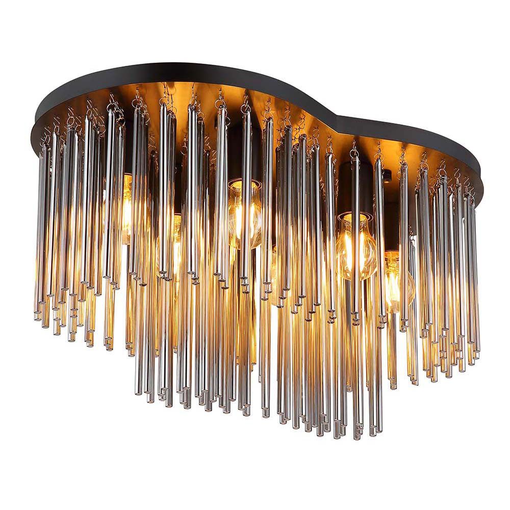 GLOBO LIGHTING Deckenleuchte, Leuchtmittel nicht inklusive, Deckenleuchte Deckenlampe Wohnzimmerlampe Metall Schwarz-matt